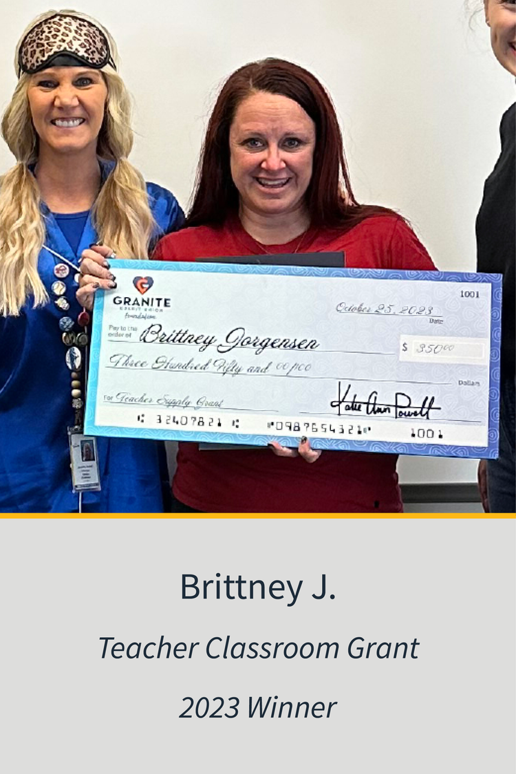 Brittney J. Teacher Classroom Grant 2023 Winner