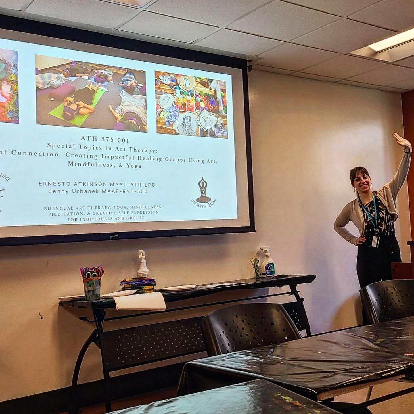 Dream come true this weekend teaching a weekend course at @mountmaryuniversity for art therapy undergrads in the art of connection: creating impactful healing groups through art and yoga techniques. Such an honor to teach others using methods and str