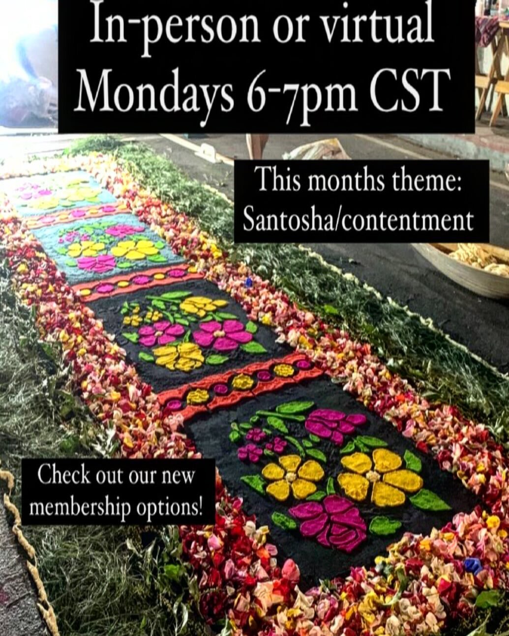 &ldquo;✨ Experience the transformative power of Kundalini every Monday at 6pm CST, as we explore the theme of Santosha (contentment). 🌟 Join us in person or online for an enriching session where you&rsquo;ll not only learn but also experience the bl