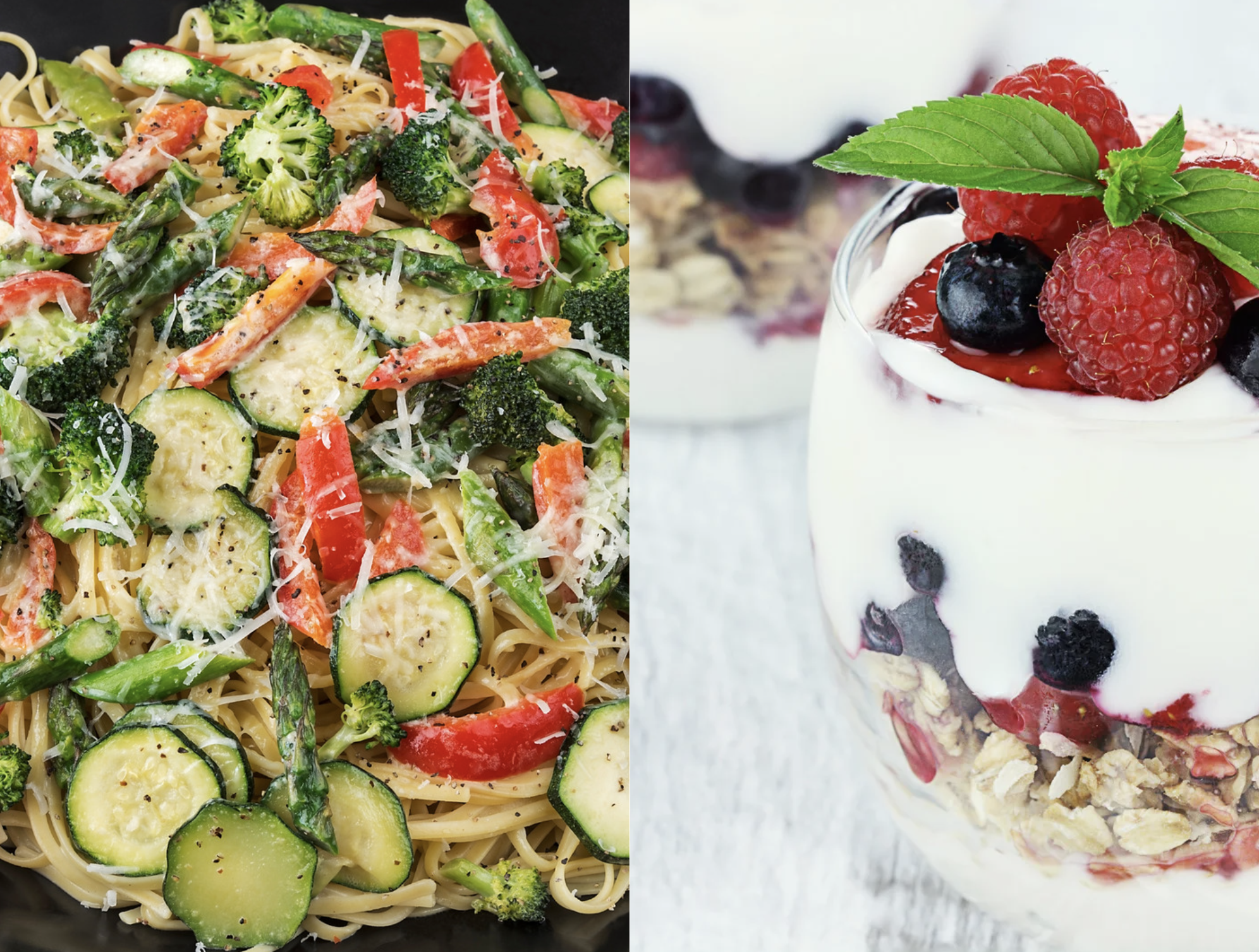 Pasta Primavera &amp; Yogurt Parfait