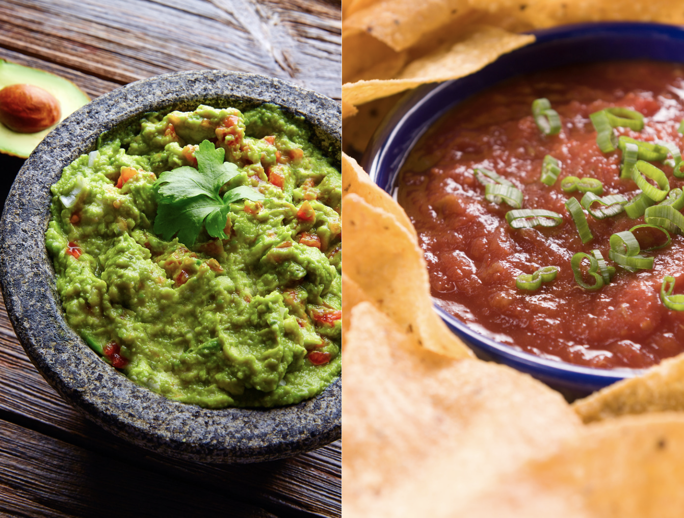 Homemade Guacamole, Chips &amp; Salsa