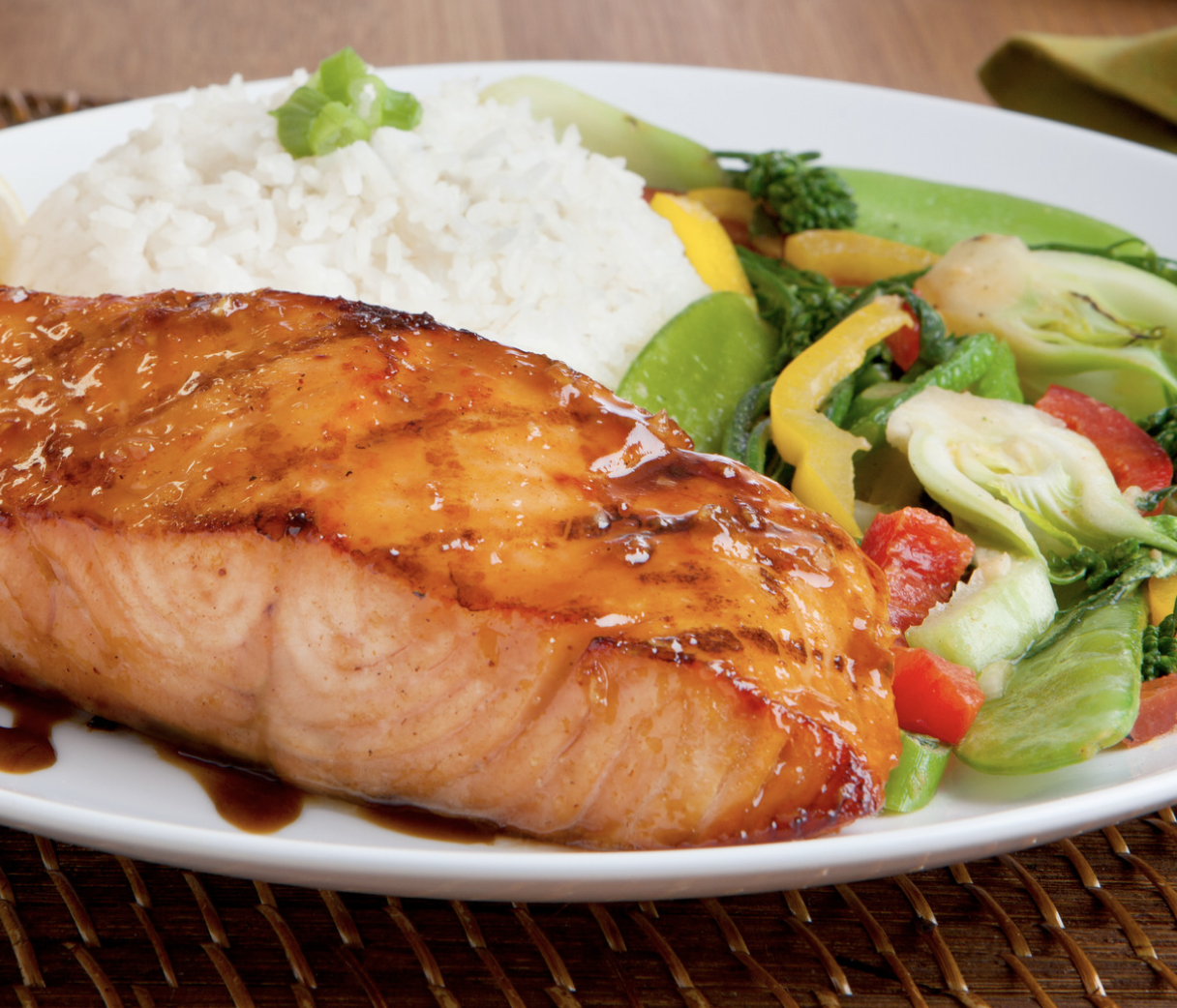 Miso Salmon, Sticky Rice, Bok Choy