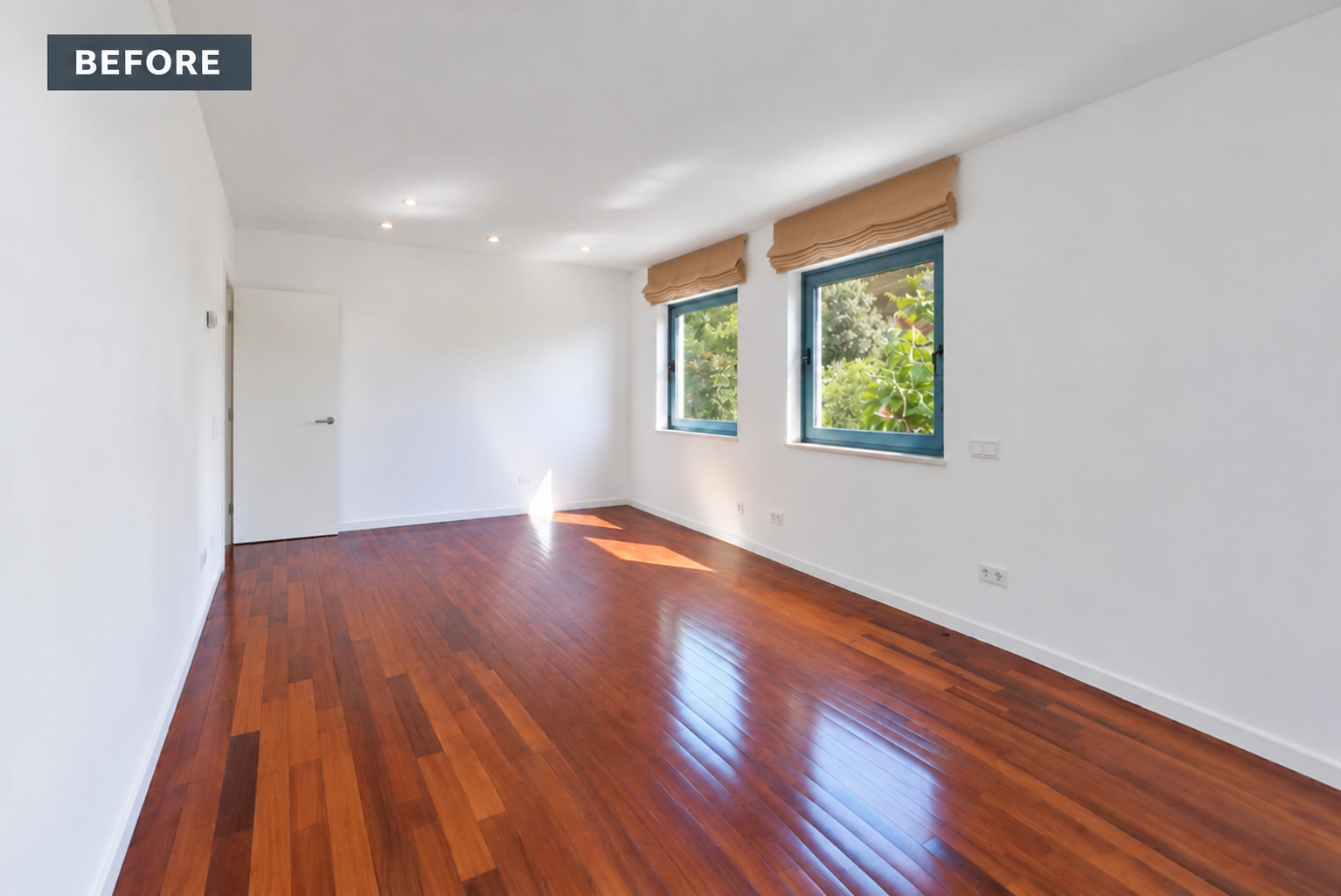 Empty Room with Beige Window Blinds.png