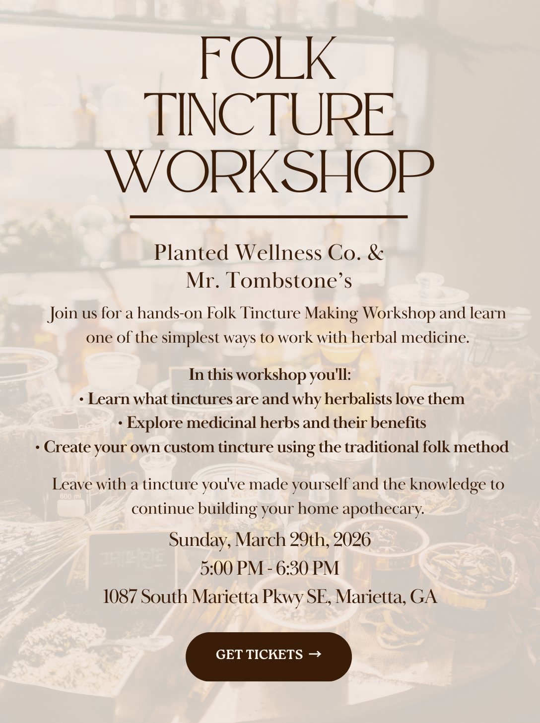 Folk Tincture Making Workshop 3/29