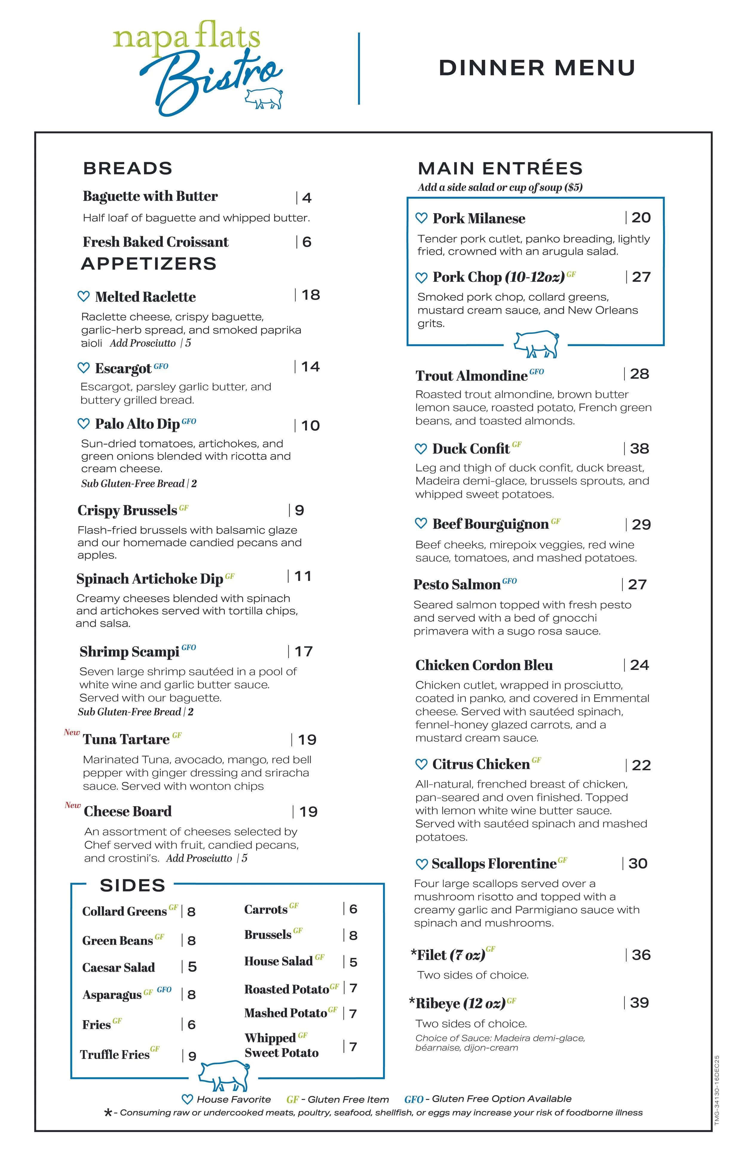 34130	Napa Flats Bistro	Design: Food Menu Update 15DEC25