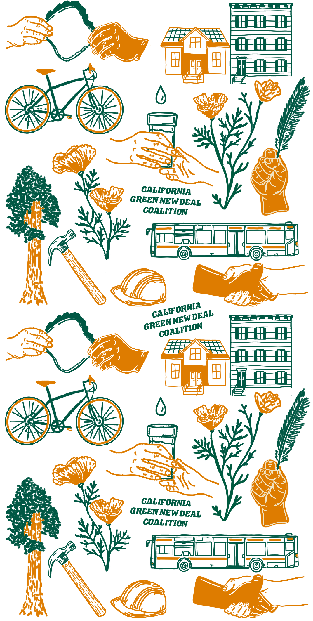 mutual aid pattern for silkscreen printed bandanas