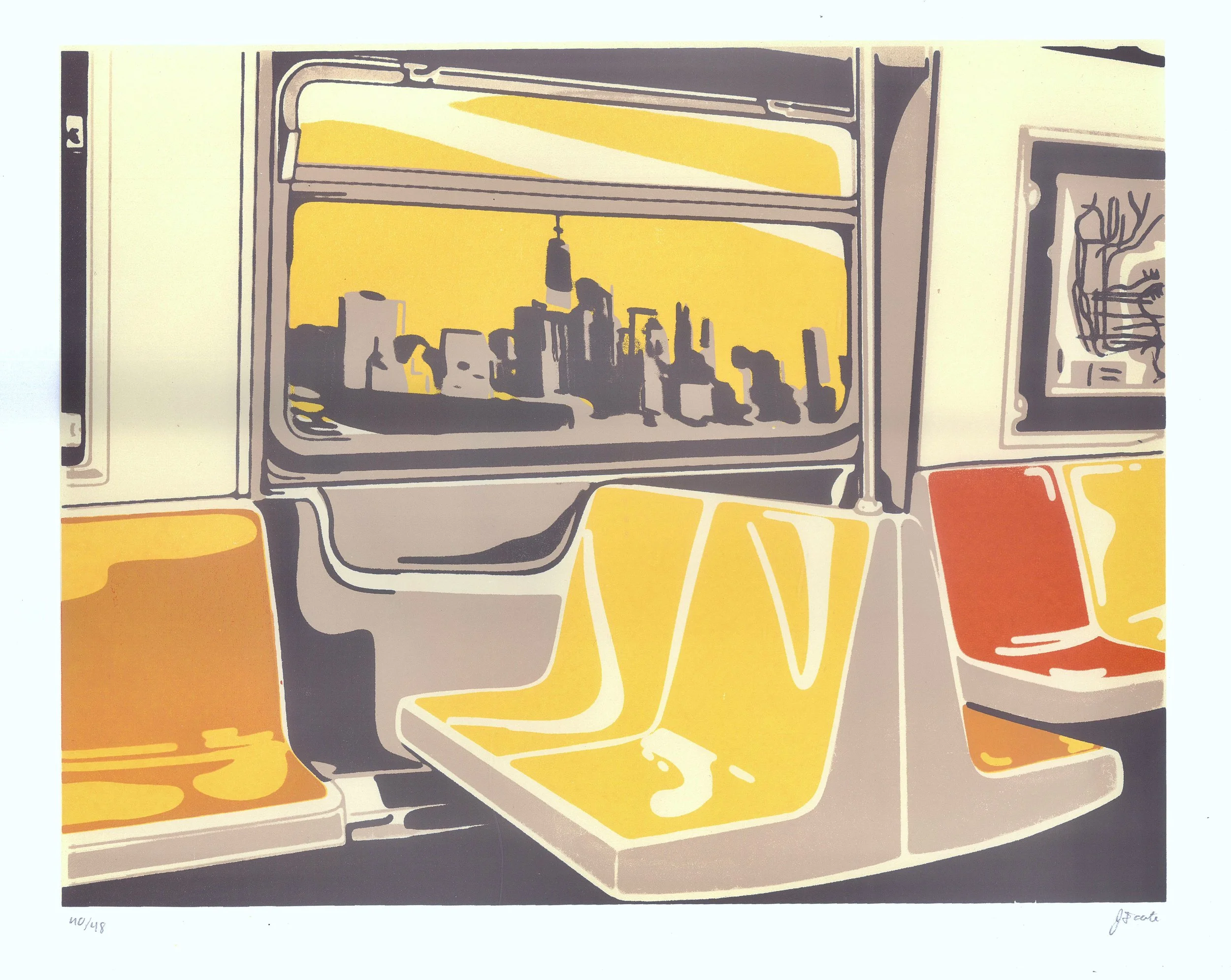 Orange & Yellow Subway Car