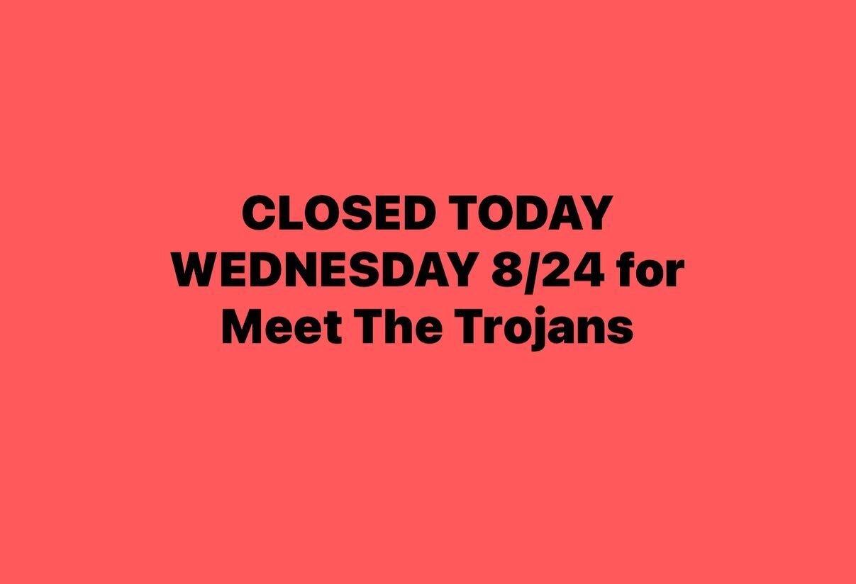 The studio will be closed on 8/24 so that our staff can attend Meet the Trojans at Sacred Heart.  We&rsquo;d love for all of our D&amp;G family to come out and support our 14 currently enrolled students who serve on the Trojan Cheer Team and Dancelin