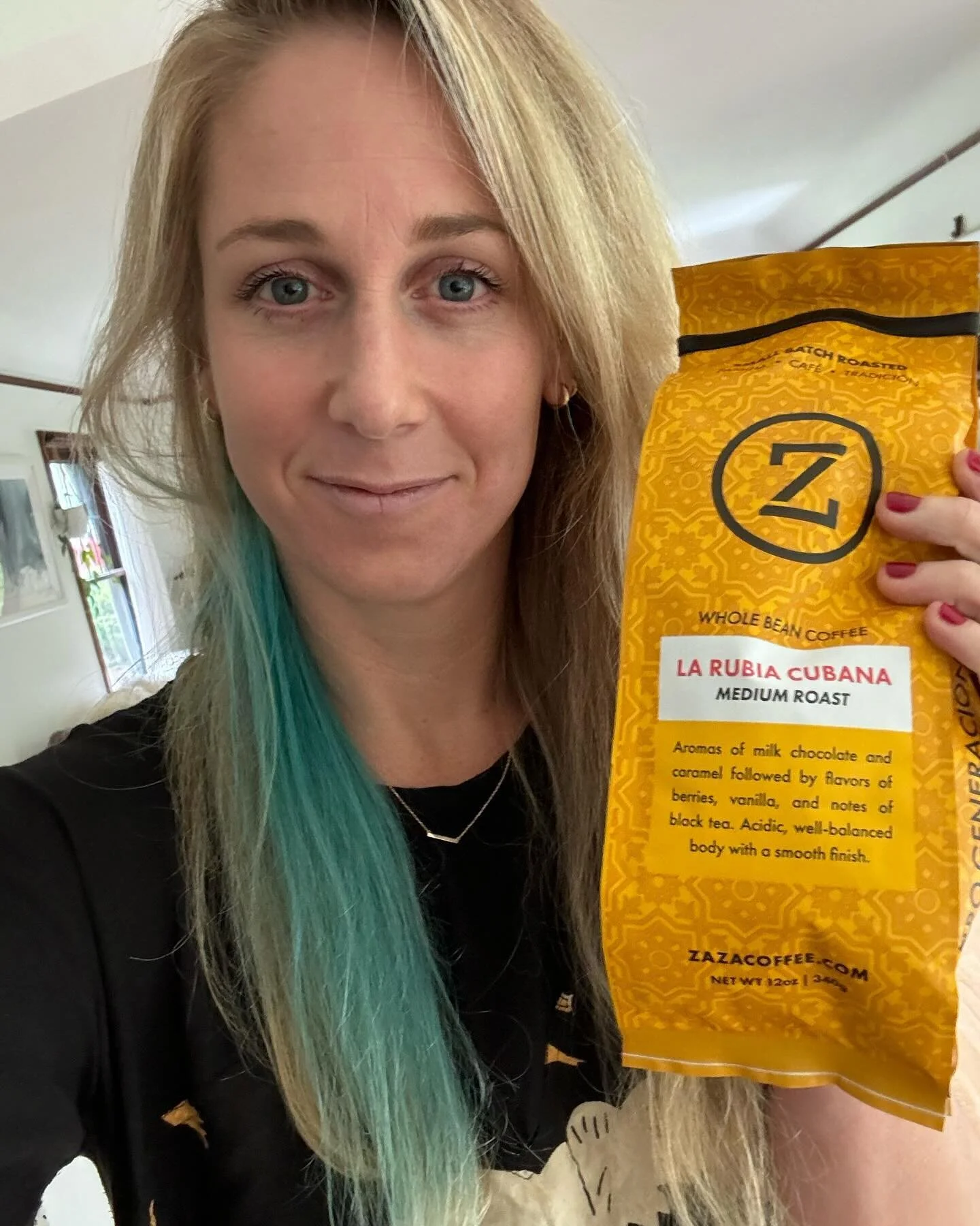 My partner came home from a long trip with this incredibly spot-on gift for me. He&rsquo;s 1/2 Cuban and I&rsquo;m the only blonde in his big family. His grandma calls me &ldquo;La nieta rubia&rdquo; (the blonde granddaughter). This gift of coffee be