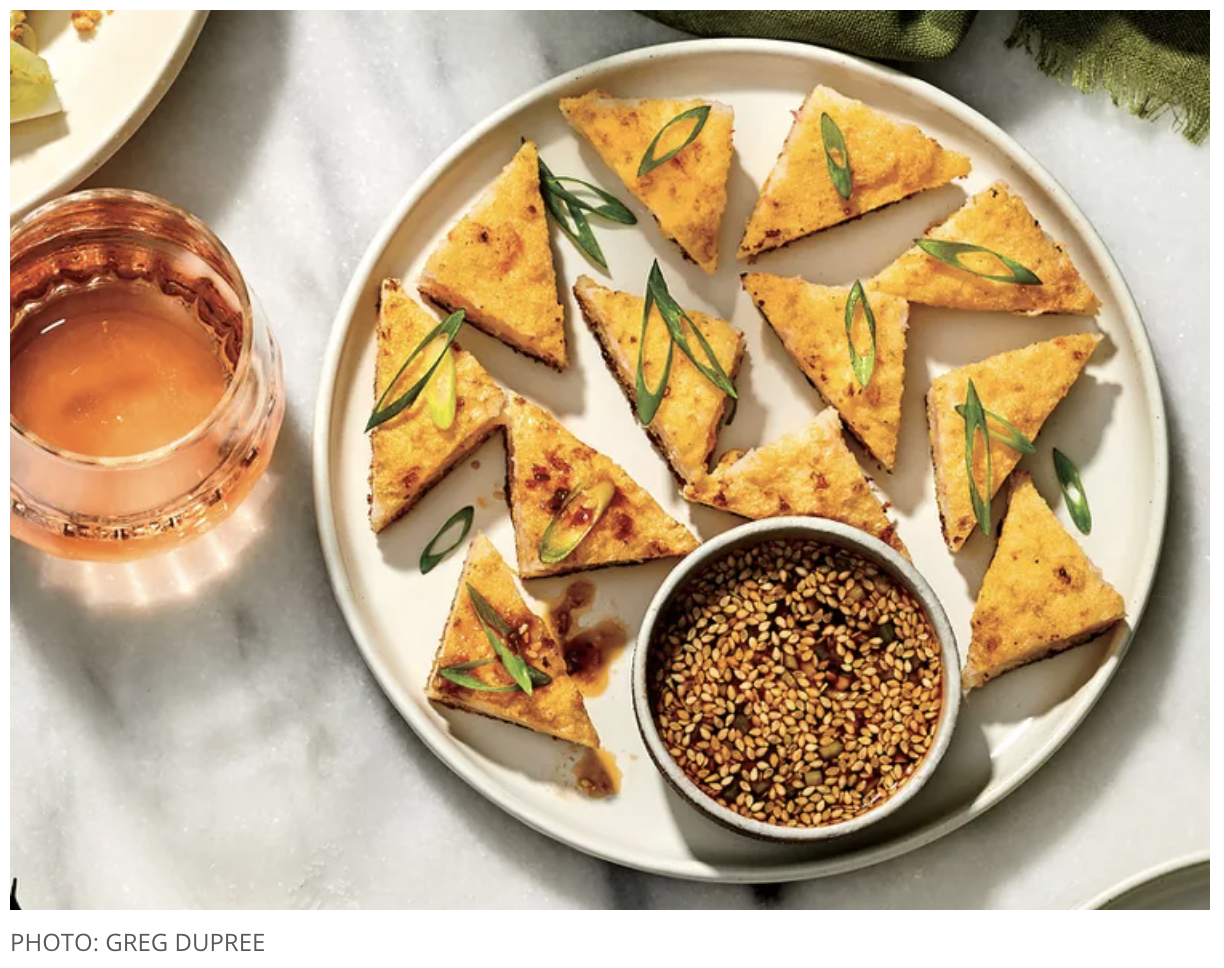 Shrimp Toasts with Scallion-Chile Sauce