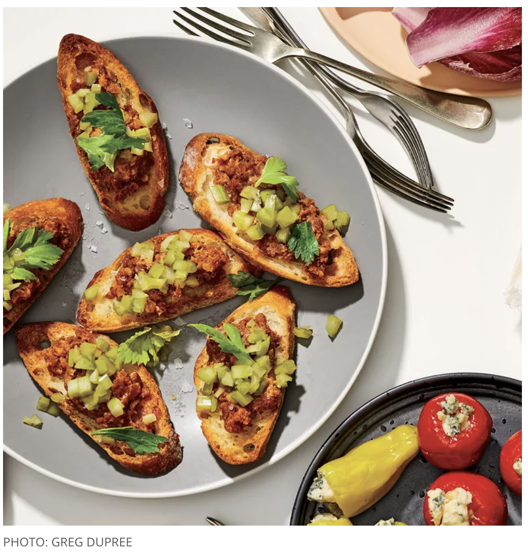 ’Nduja Toasts with Quick-Pickled Celery