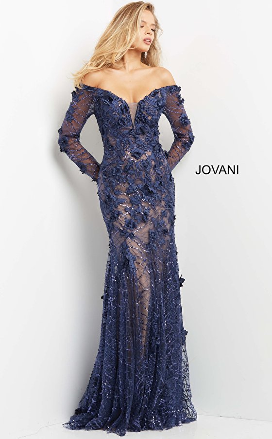 WHITE IRIS JOVANI 1226 WHITE IRIS DRESS