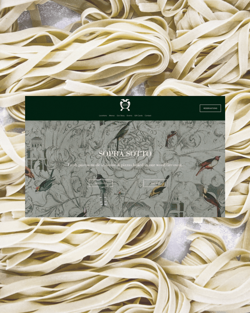 Sopra Sotto Website Design Preview