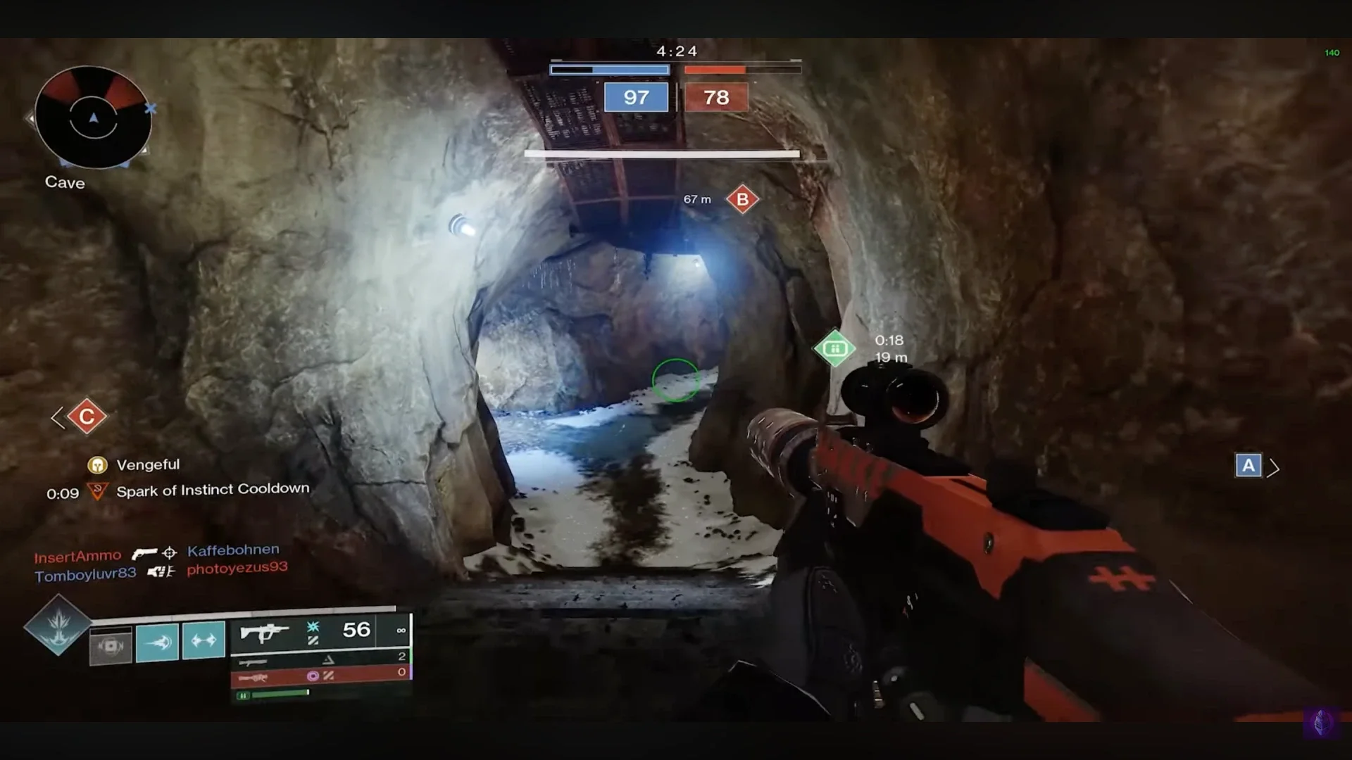 Guardian firing the Whatchamacallit in a close-range Crucible fight
