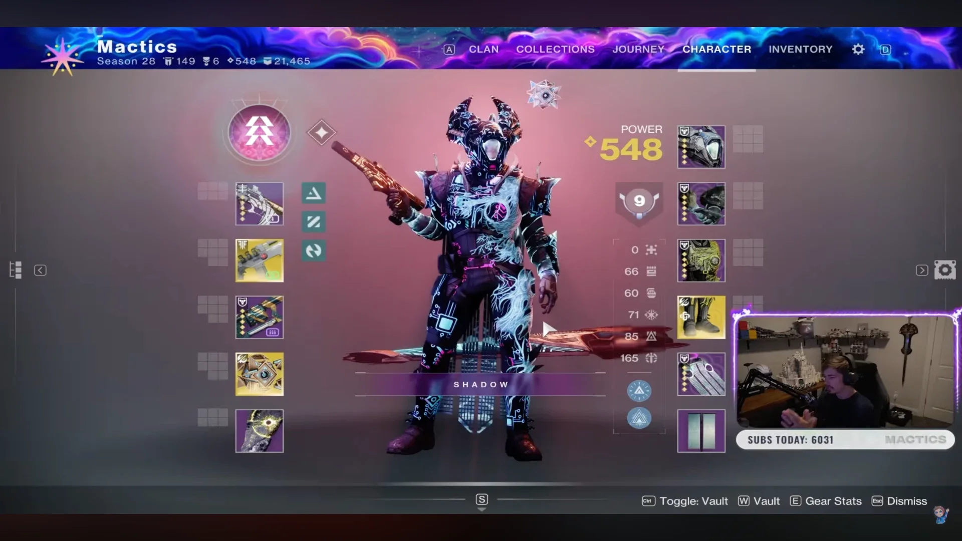 Destiny 2 inspection screen for the exotic trace rifle Wavesplitter showing its Harmonic Laser and Supercharged Battery perks.