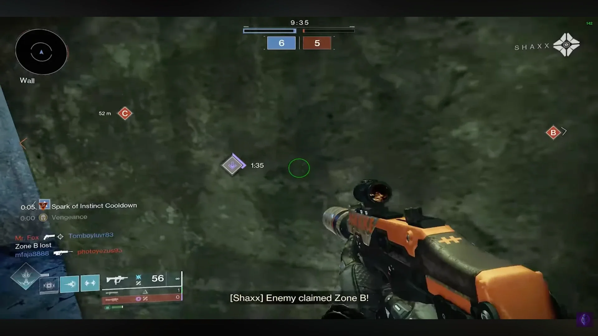 Bar chart of Gear Shift damage bonus rising from 15 to 35 percent across five stacks