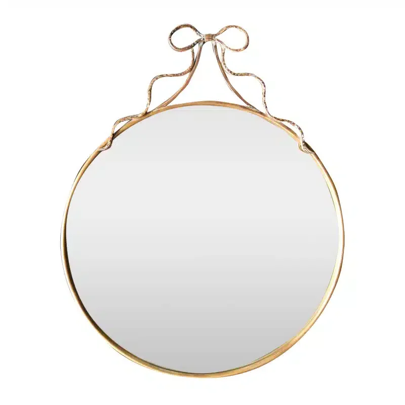 Gold Bow Mirror Metal