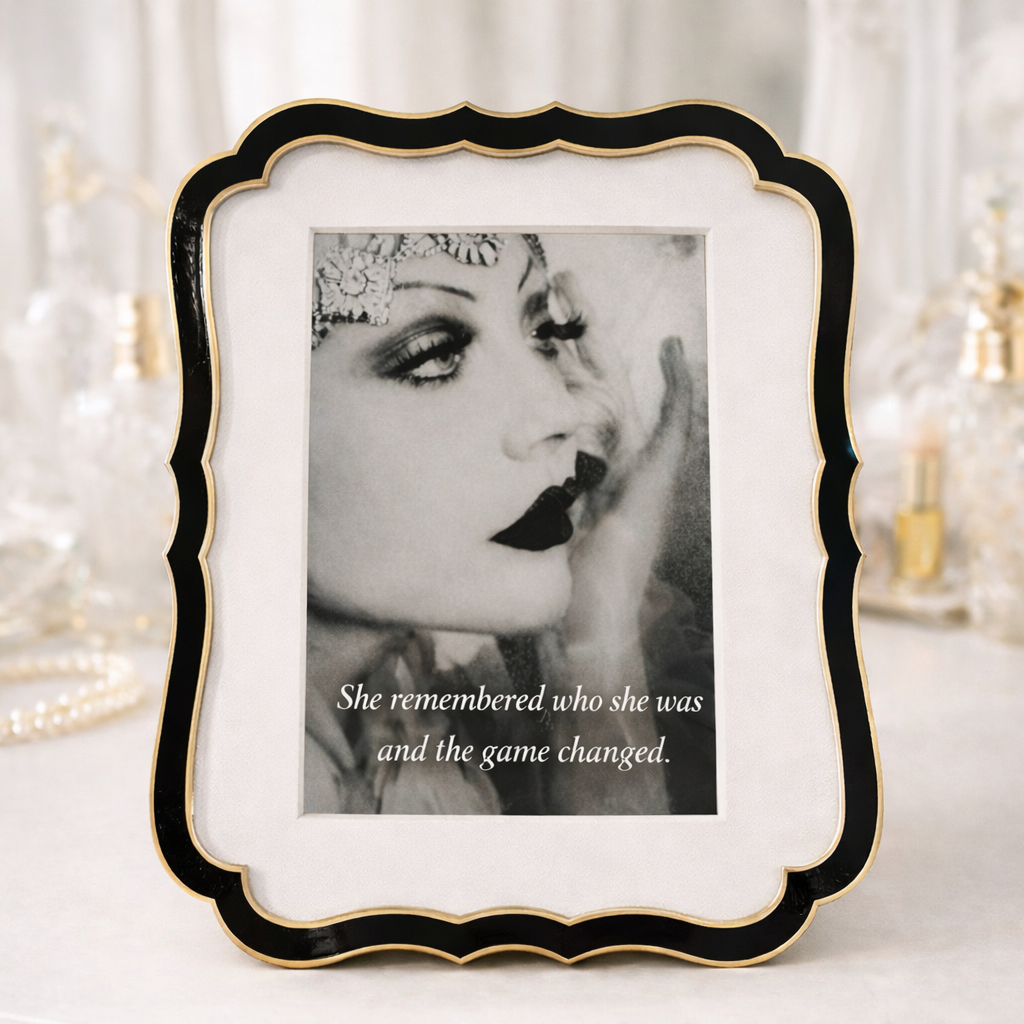 Vintage Black, White & Gold Art Deco Photo Frame