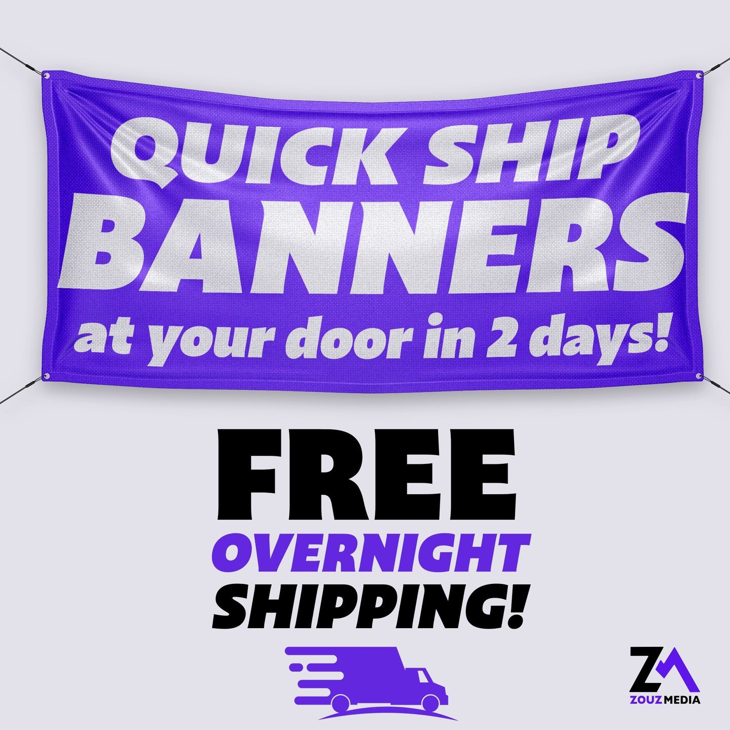 Stand out fast! 🚀 Order our printed banners today and enjoy free overnight shipping for delivery in just 2 days. Elevate your brand effortlessly.