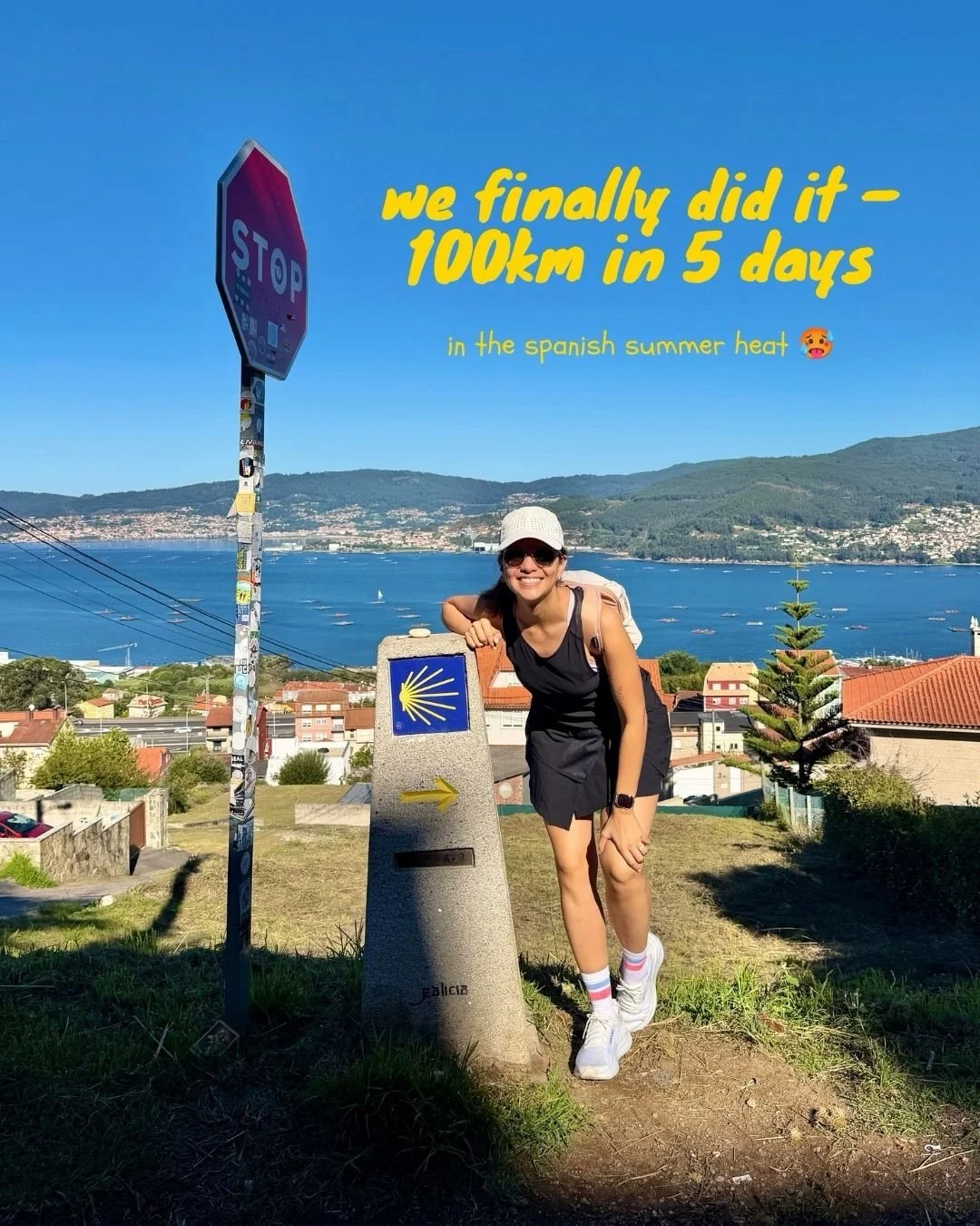 100km on the Caminoooo 🥾

We took the Portuguese Coastal Route (Vigo -> Santiago de Compostela) covering the last 100km in 5 days, but there are also different routes and longer stretches of ~800km which some people do over 30-40 days! 

It was s