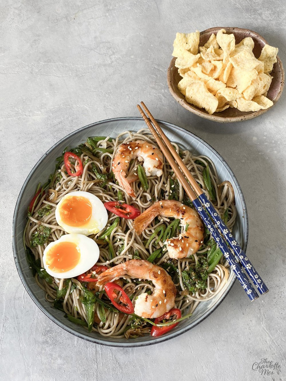 TheCharlotteMei Recipe - Soba Noodle Salad with Prawns