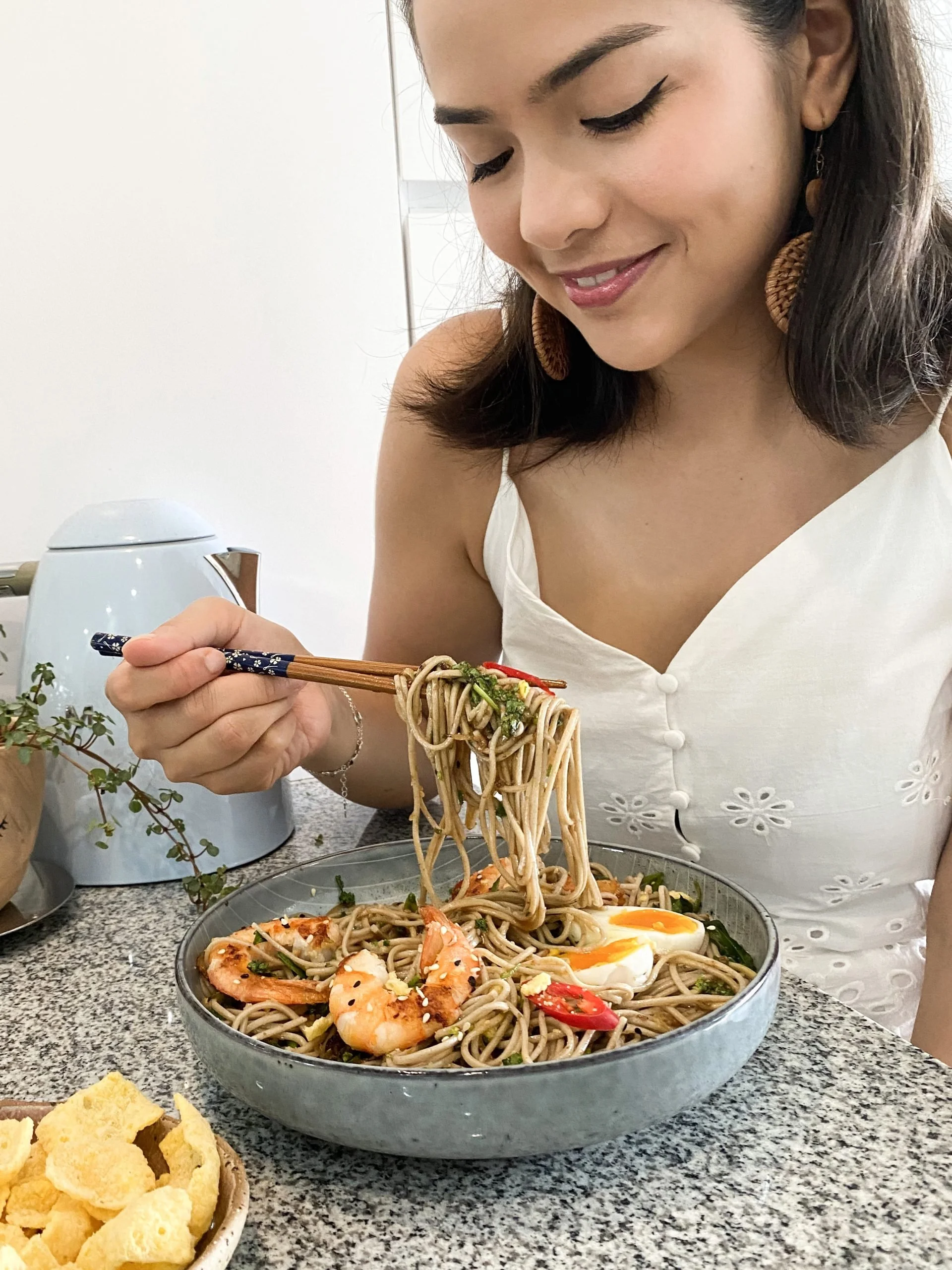 TheCharlotteMei Recipe - Soba Noodle Salad with Prawns