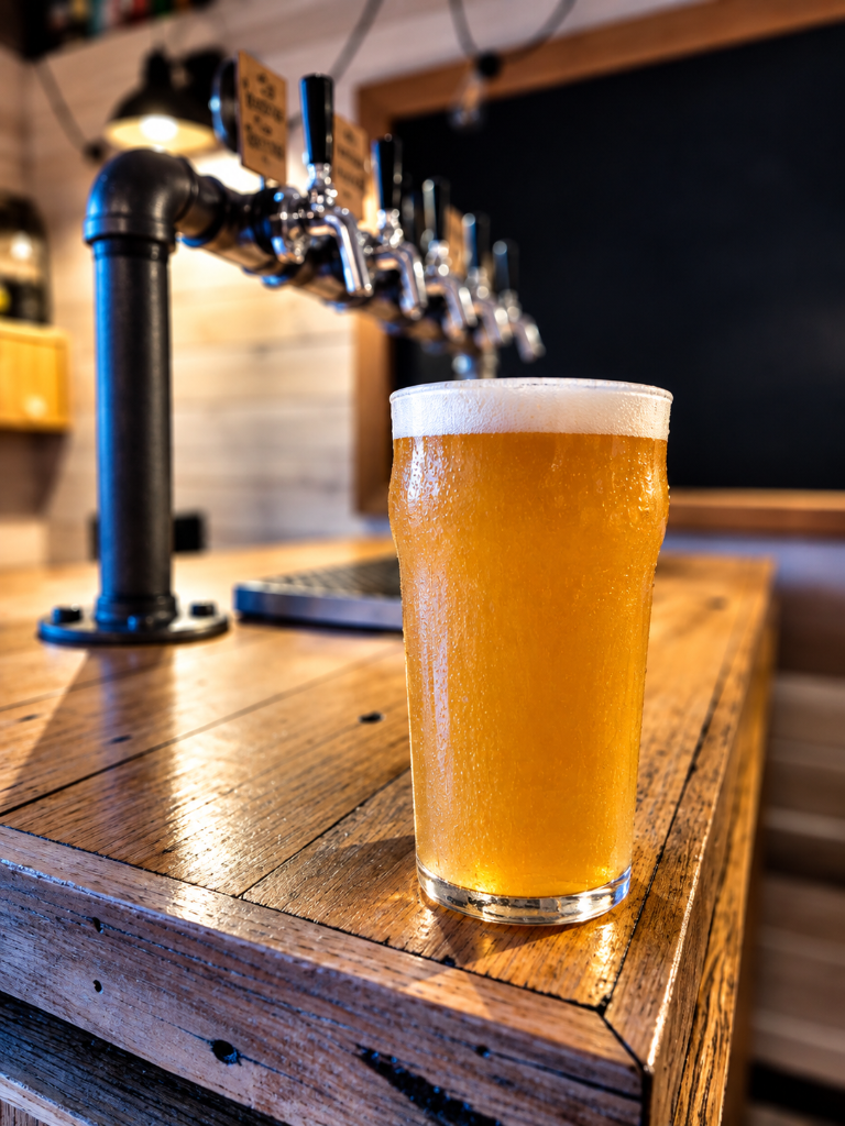Glass of homebrewed Valley Pacific Ale