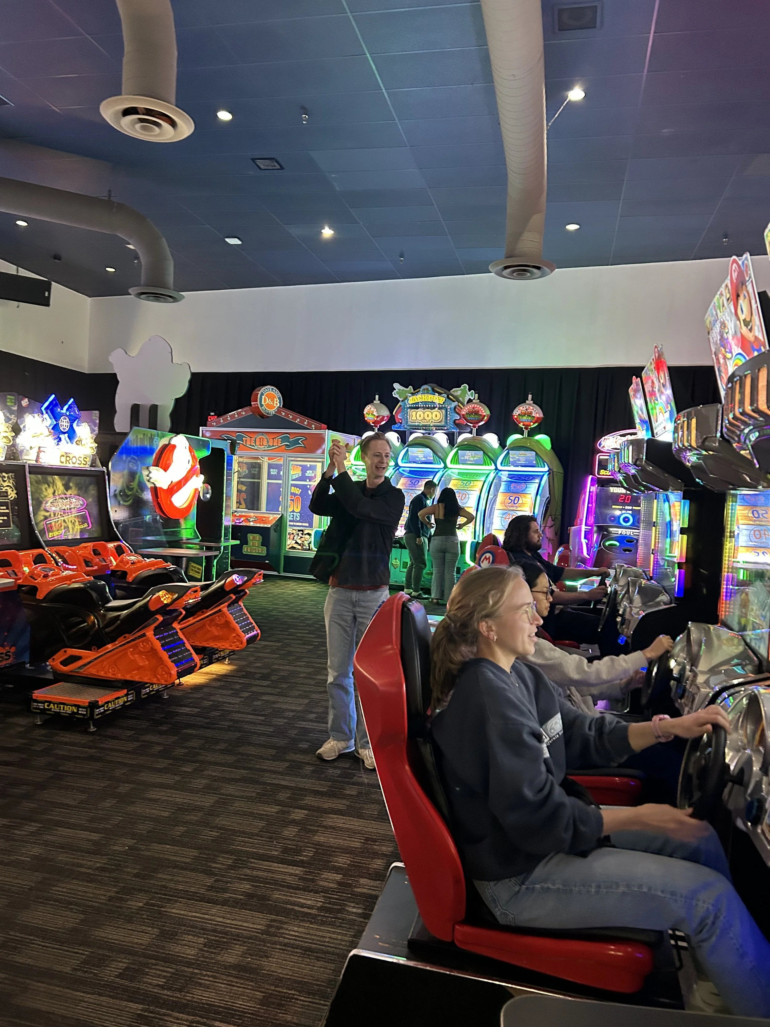 Jack celebrates a good, clean race from Victoria, Wendy, and Eddy!   

January 12, 2026 
Dave and Buster's  
Irvine, CA  

