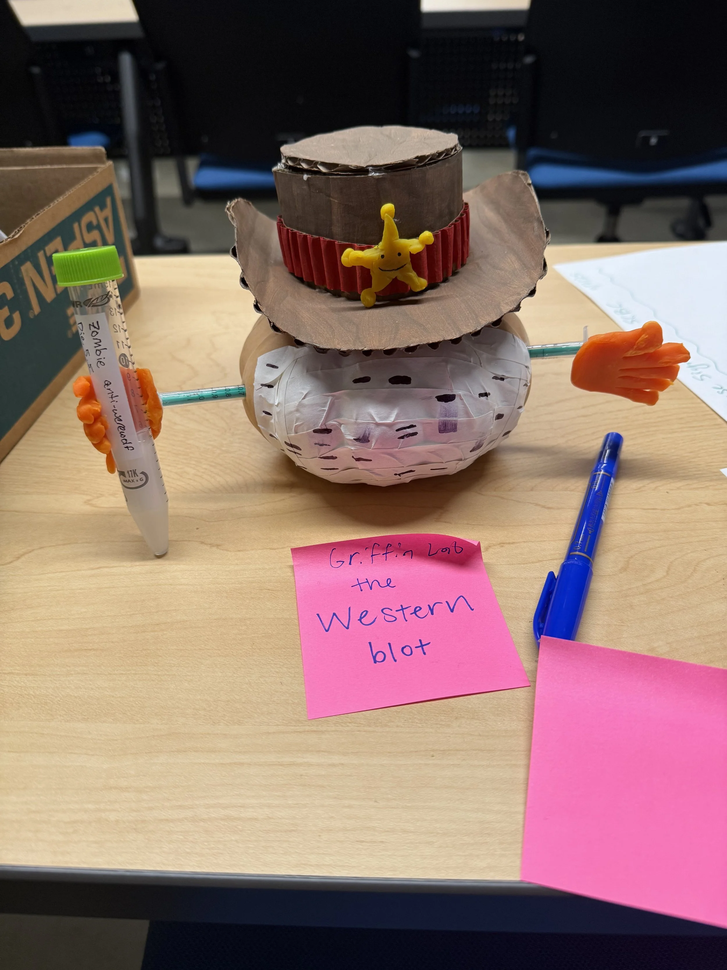 Our lab's entry into our annual pumpkin decorating contest--nothing scarier than a nonspecific antibody!  

November 7, 2025 
Irvine, CA  
