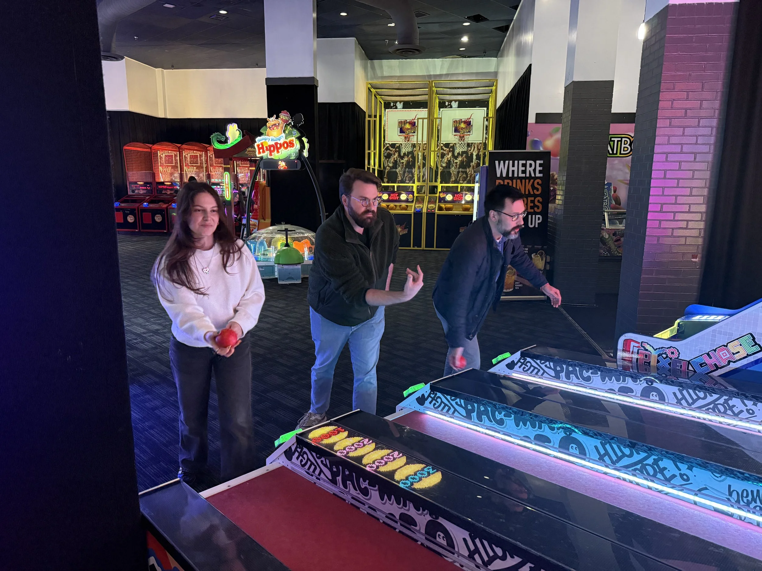 Natalie shows Matt and Jamie how it's done!   

January 12, 2026 
Dave and Buster's 
Irvine, CA  
