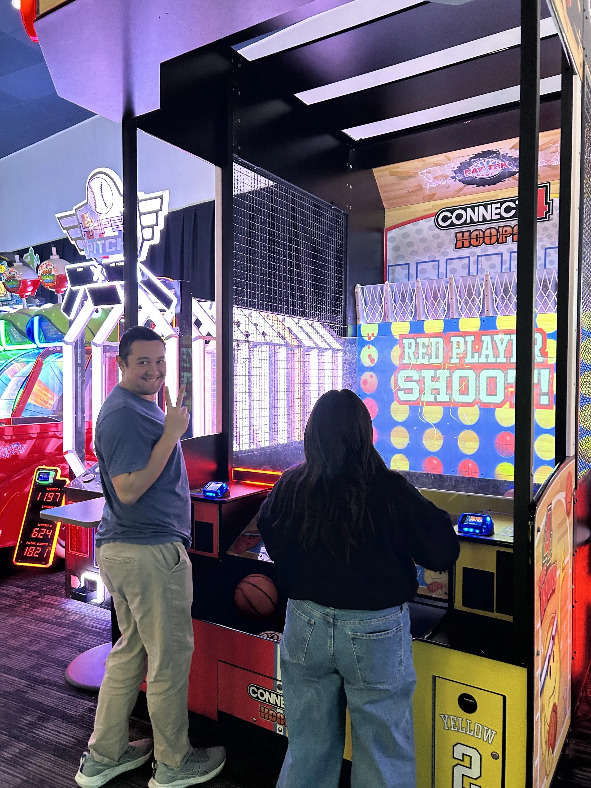 Despite Chad's height advantage, Moira still bagged more threes. Buckets!   

January 12, 2026 
Dave and Buster's  
Irvine, CA  
