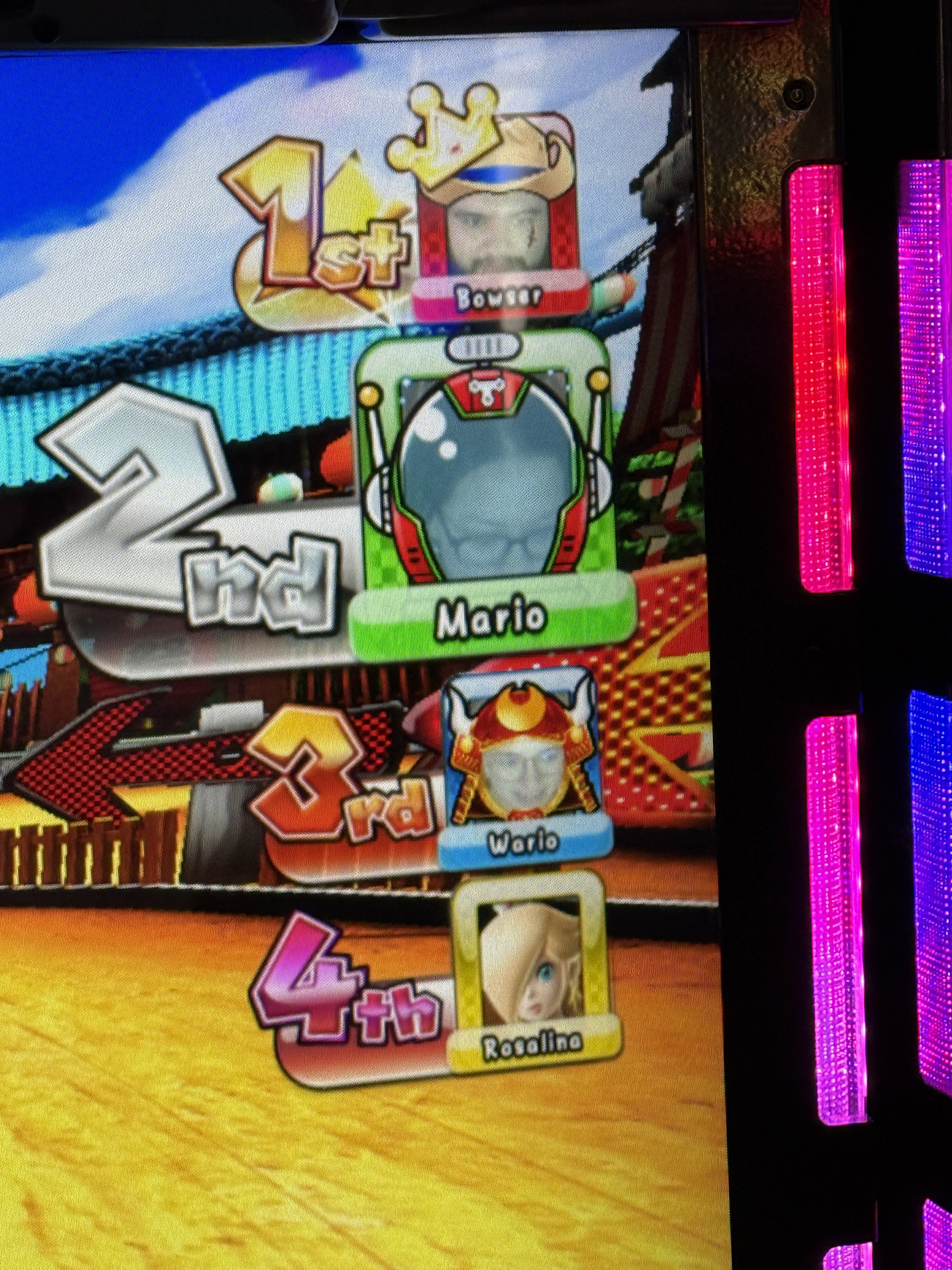 Bowser Eddy defeats Mario Wendy and Wario Victoria in a hard-fought race!   

January 12, 2026 
Dave and Buster's  
Irvine, CA  
