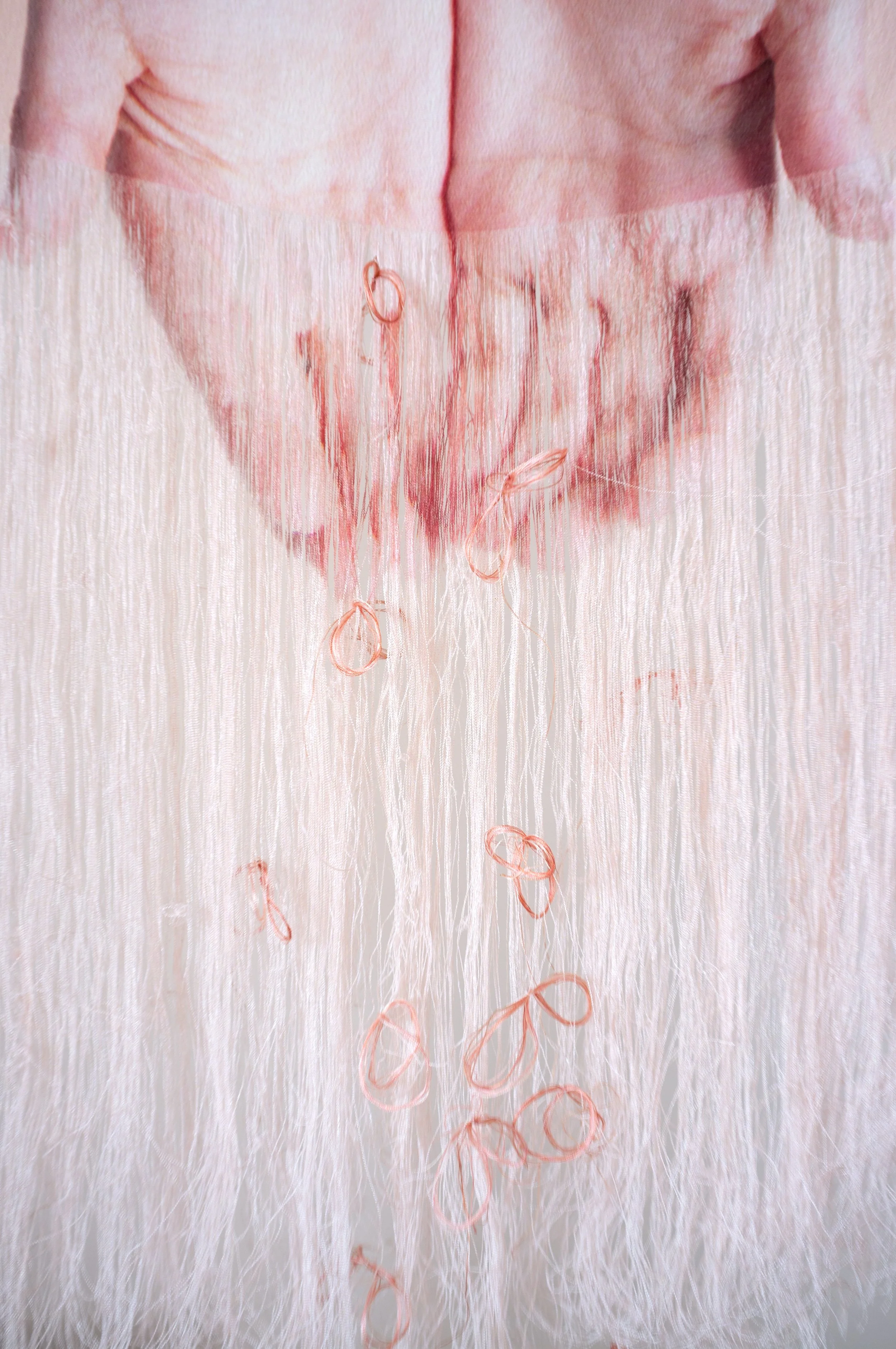 'The Event Moment of Magic', (detail), 2026.
Silk, silver. 43 x 28 cm.