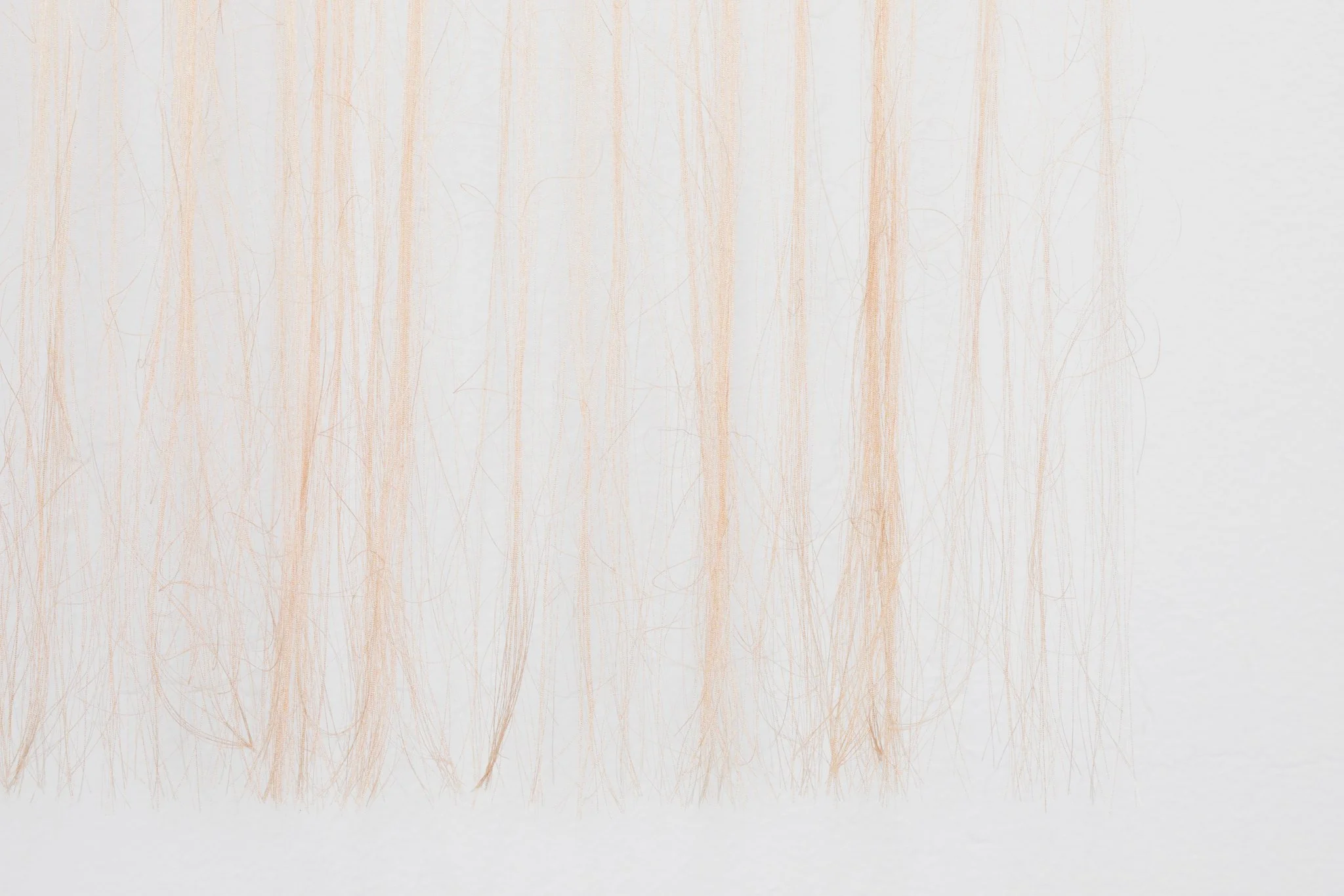 'Touching the Stranger Within' (detail), 2022. Silk. 120 x 70 cm. Commissioned for the 'Caring Futures' and exhibition and installed at Sølvberget Galleri, Stavanger, Norway, as part of the project 'Split Observations'. Photography: Paula Duva.