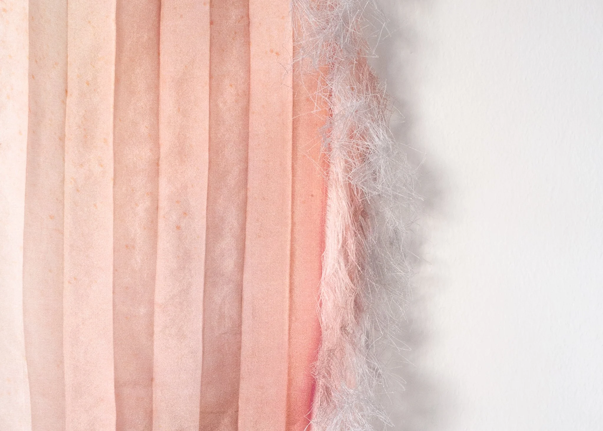'Loose Gathering #6'(deatil), 2020 Silk. 52 × 15 cm. Shortlisted for and exhibited at 'The Art Prize', Ashurts HQ, London.