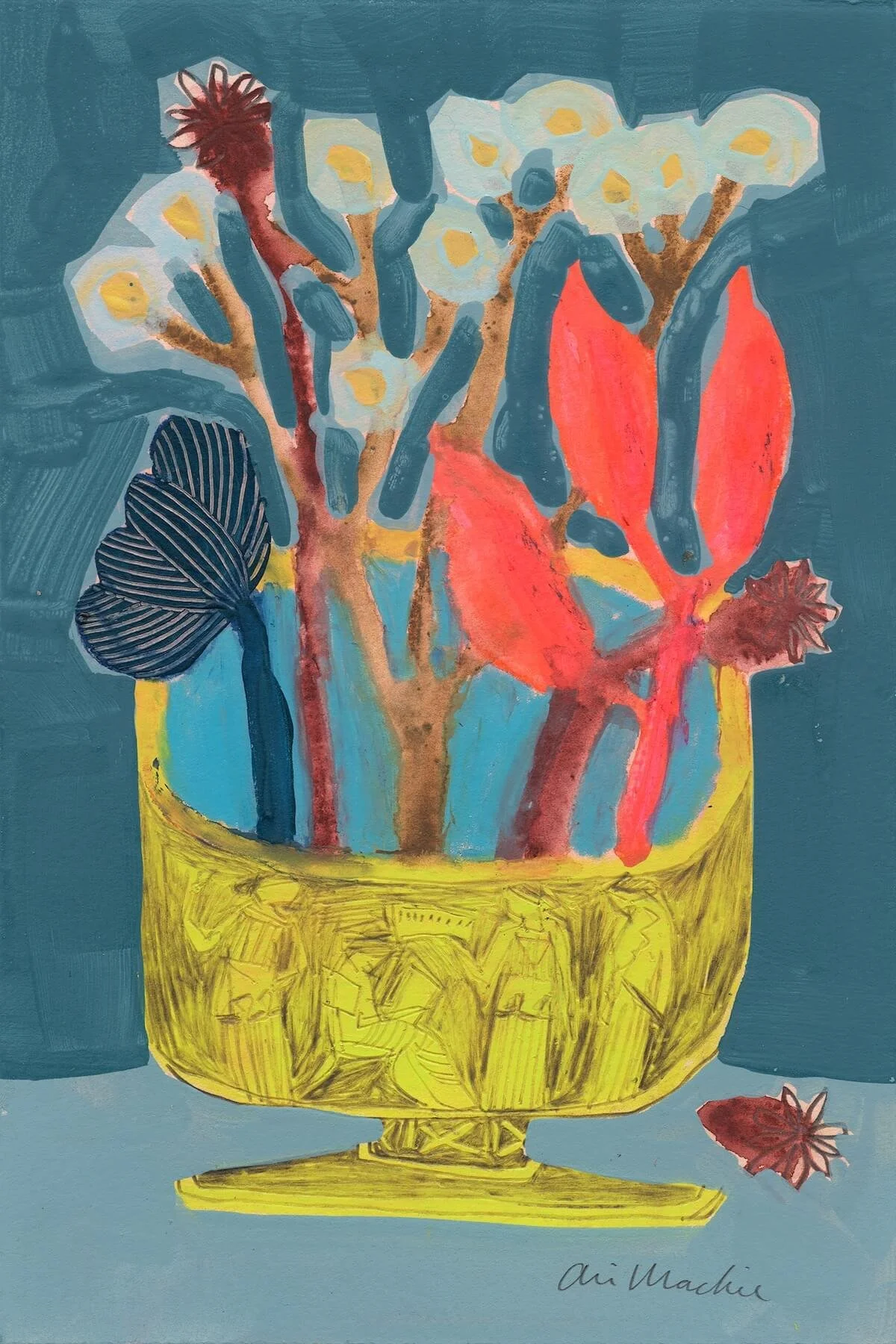 Horae: Goddess of the Four Seasons by Ali Mackie | Contemporary Folk Art Botanical Painting on Paper | 19cm x 28cm | £200