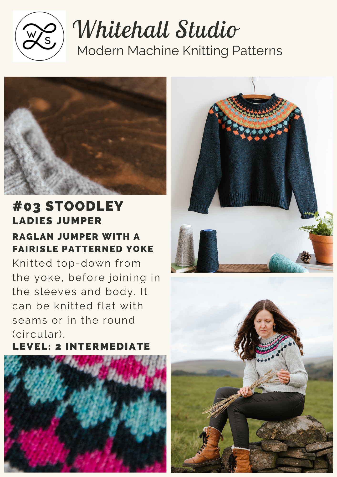 Three modern machine knitting patterns