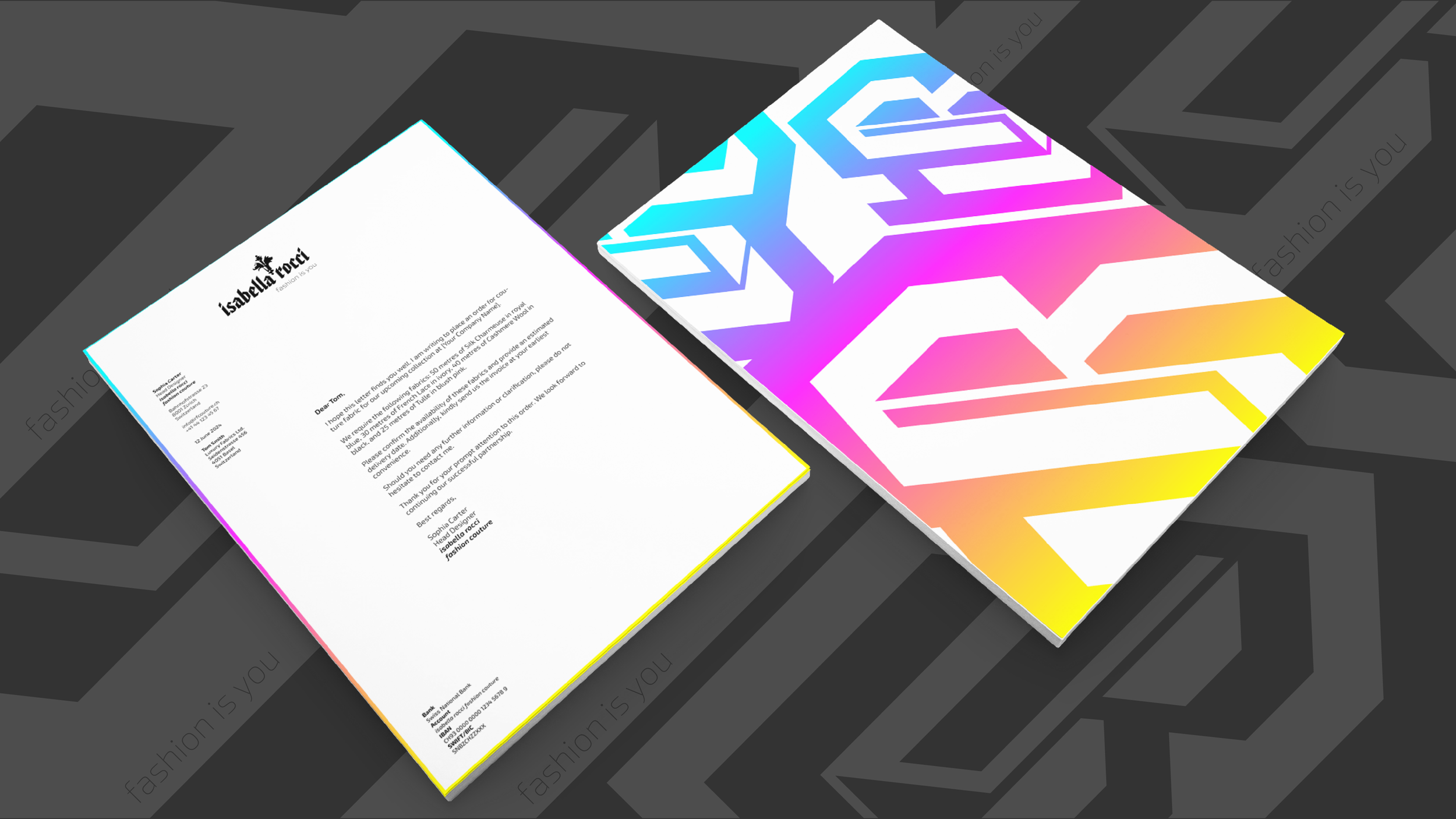 Isabella Rocci FASHION COUTURE // A4 Letter // Creative Direction: RoyWedemaDesign