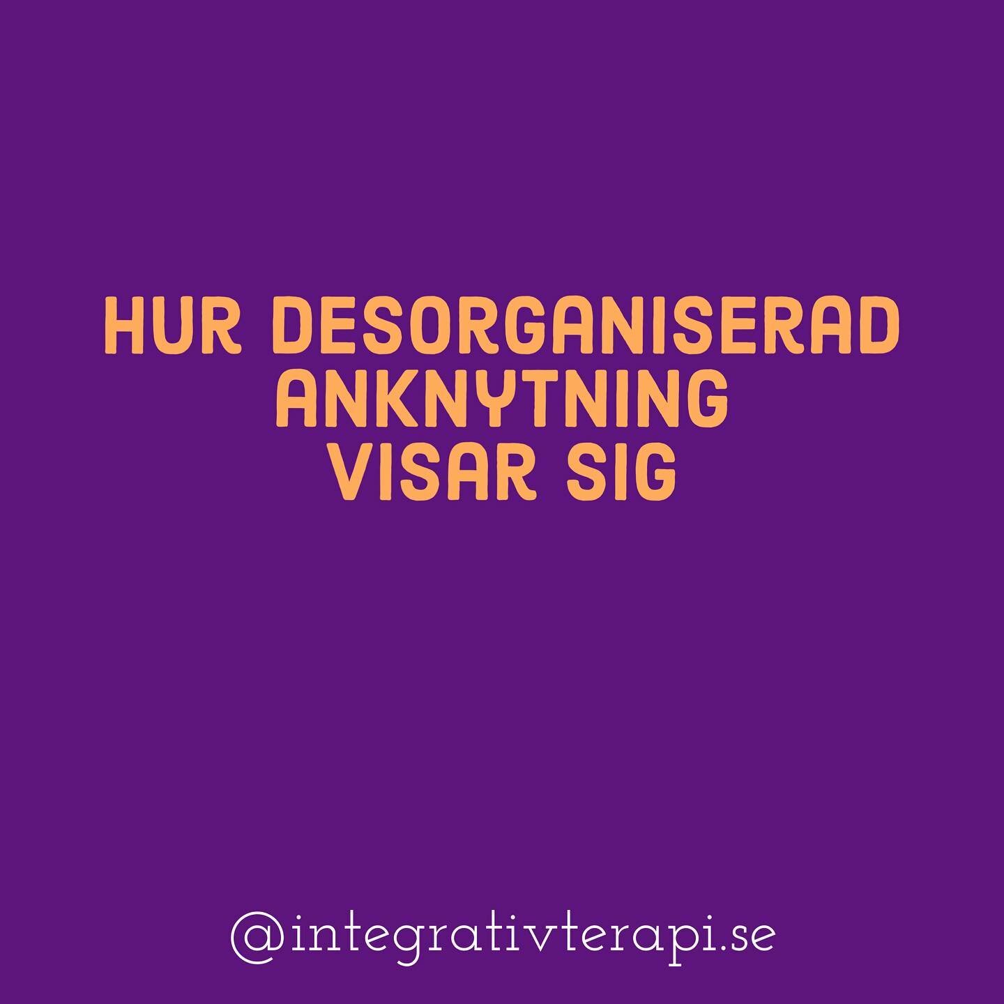 I mitt f&ouml;rra inl&auml;gg skrev jag om hur desorganiserad anknytning har uppkommit. 

Men hur visar det sig n&auml;r ett barn har blivit utsatt f&ouml;r allvarlig f&ouml;rsummelse och ibland &auml;ven trakasserier eller v&aring;ld av n&aring;gon 