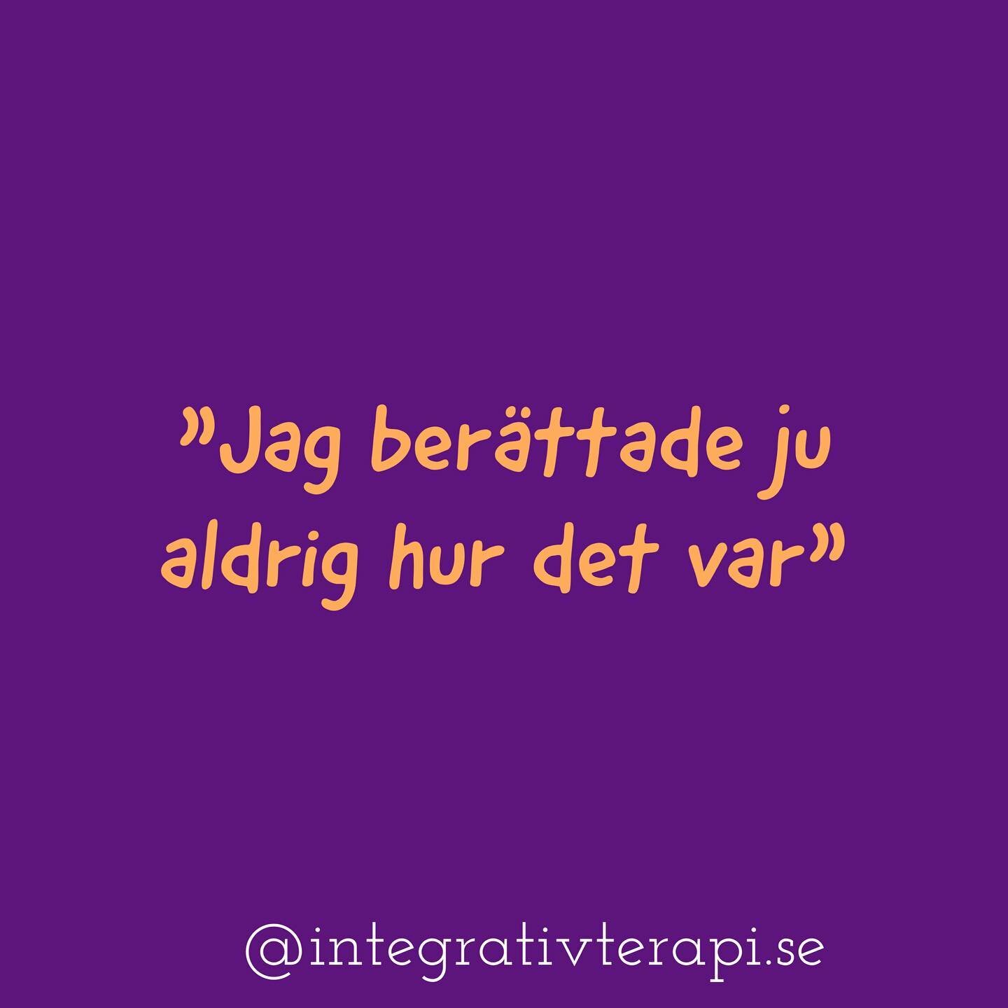 I mitt f&ouml;rra inl&auml;gg skrev jag om hur det drabbar dig att inte bli trodd. En annan vanlig tankefigur &auml;r att du t&auml;nker att du fick skylla dig sj&auml;lv f&ouml;r att du som barn inte fick hj&auml;lp bort fr&aring;n exempelvis mobbni