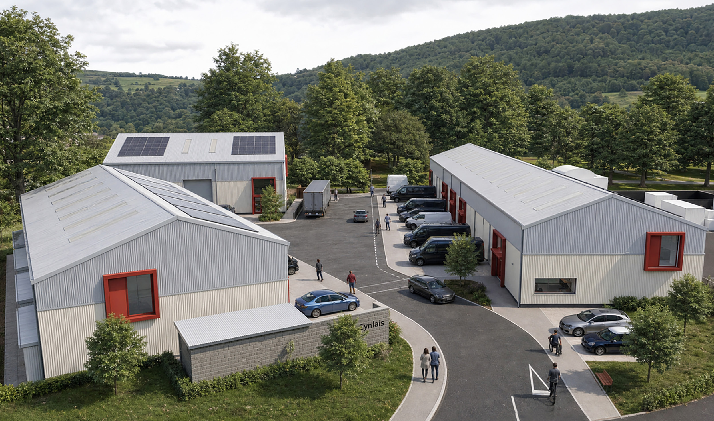Tir i Ddwyrain Parc busnes Woodlands | Land to the East in Woodlands Business Park