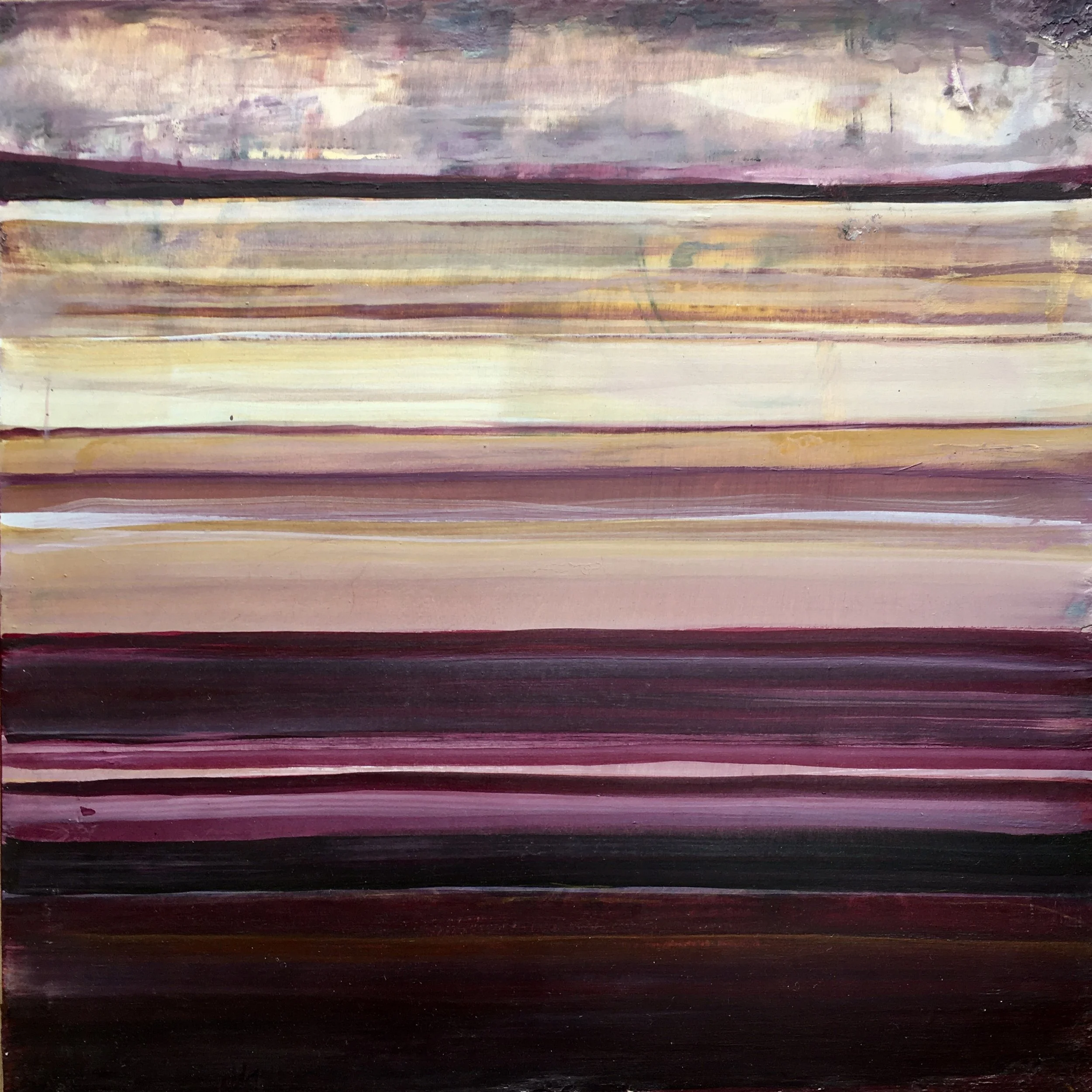 Tidal Light. Earth ochres, chalk white and indigo on wood. SOLD.
