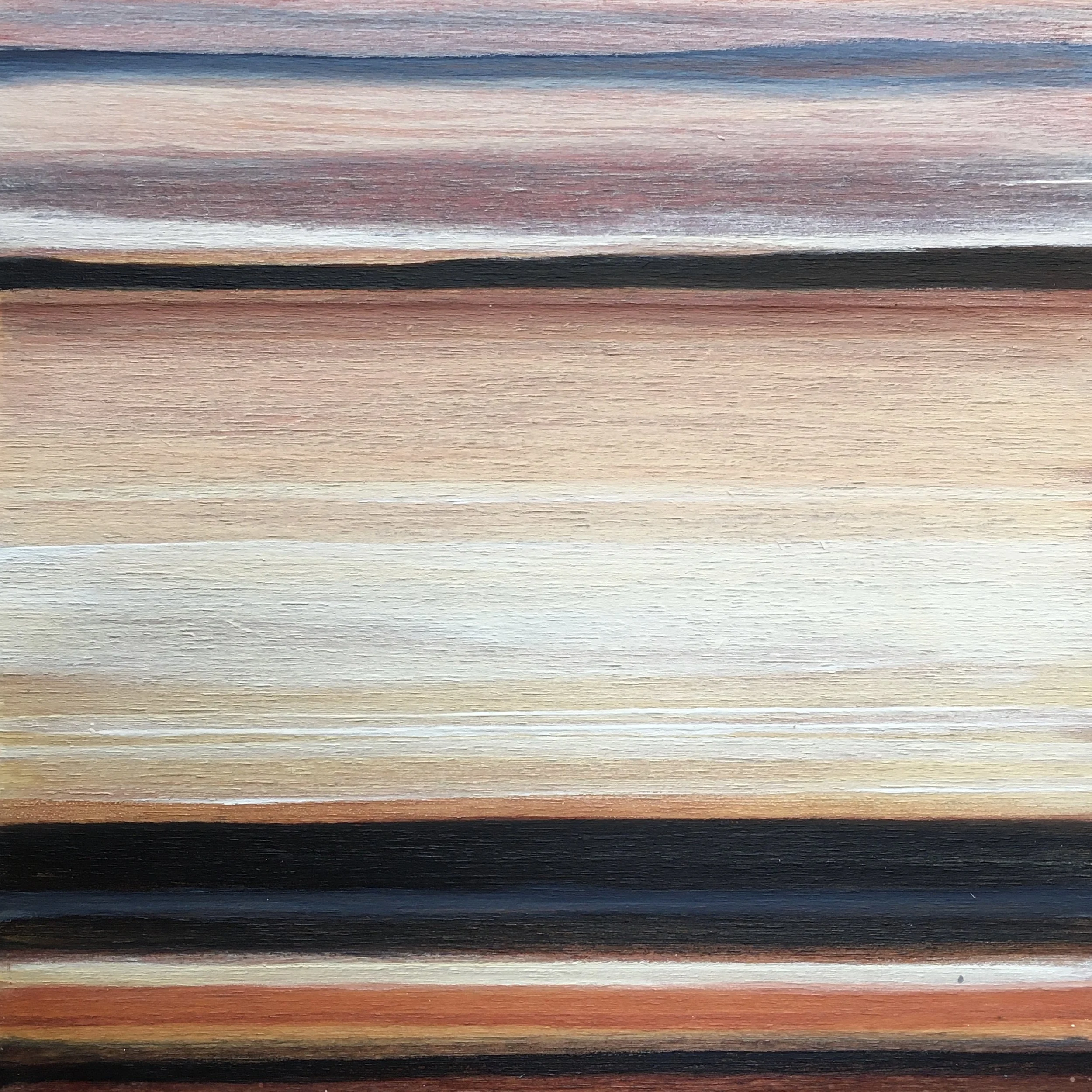 Quiet Tide, Earth Ochres and Indigo on wood. 15cm x 15cm SOLD