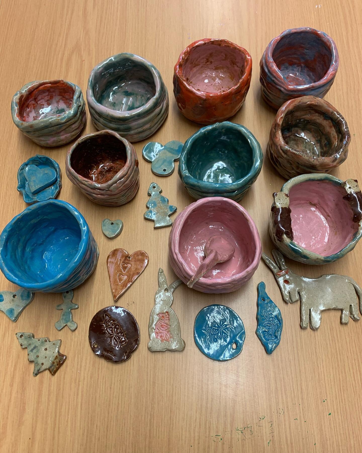 Wonderful pots and decorations made by the member at the Boaz project in Winchester. Boaz is an inclusive, farm based charity which provides a brighter future for people with learning disabilities and autism.