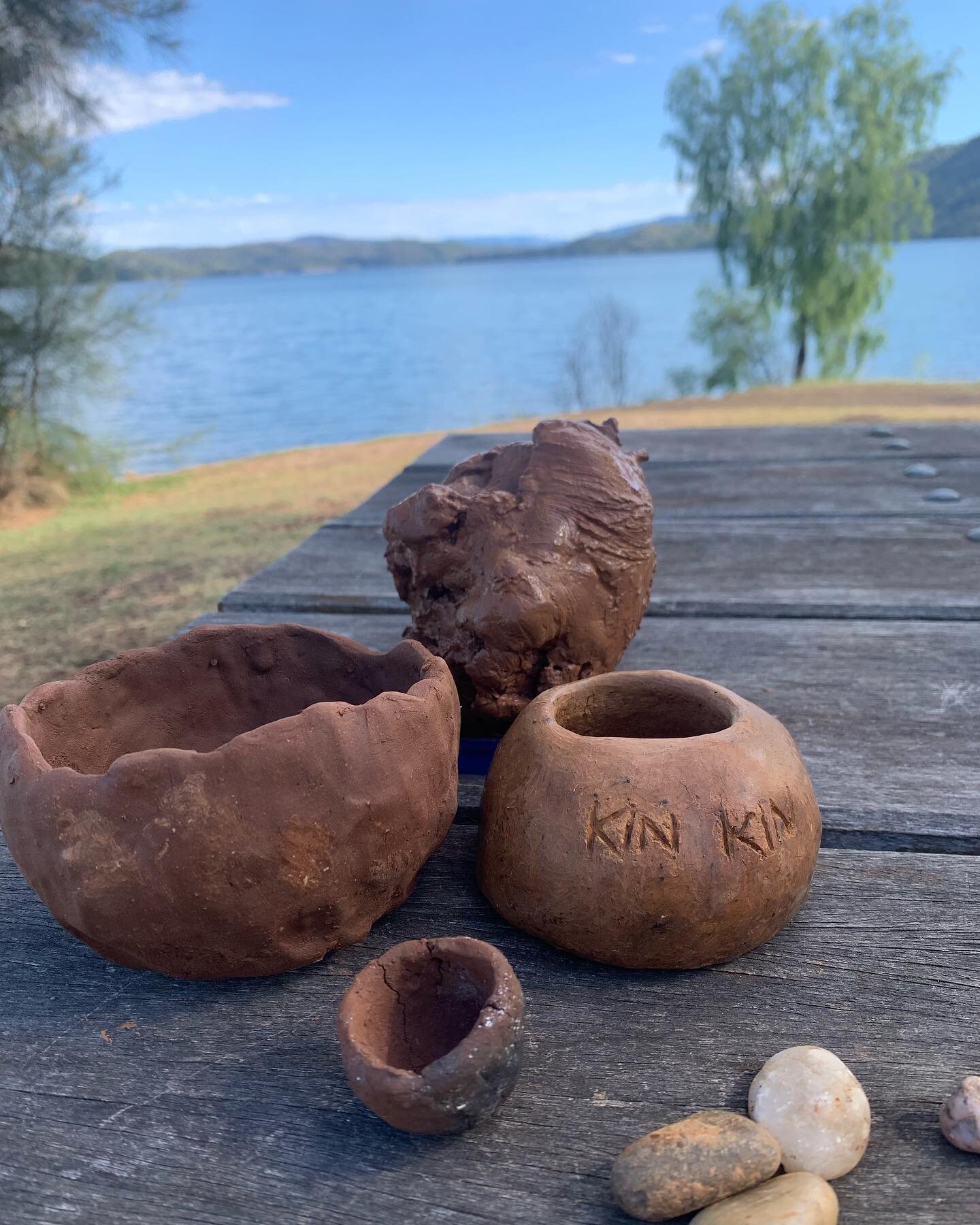 Potting my way down under . I&rsquo;ve been digging up clay as we travel around Oz , forming pots and firing in open fires &hellip; so wonderful to have this opportunity!
