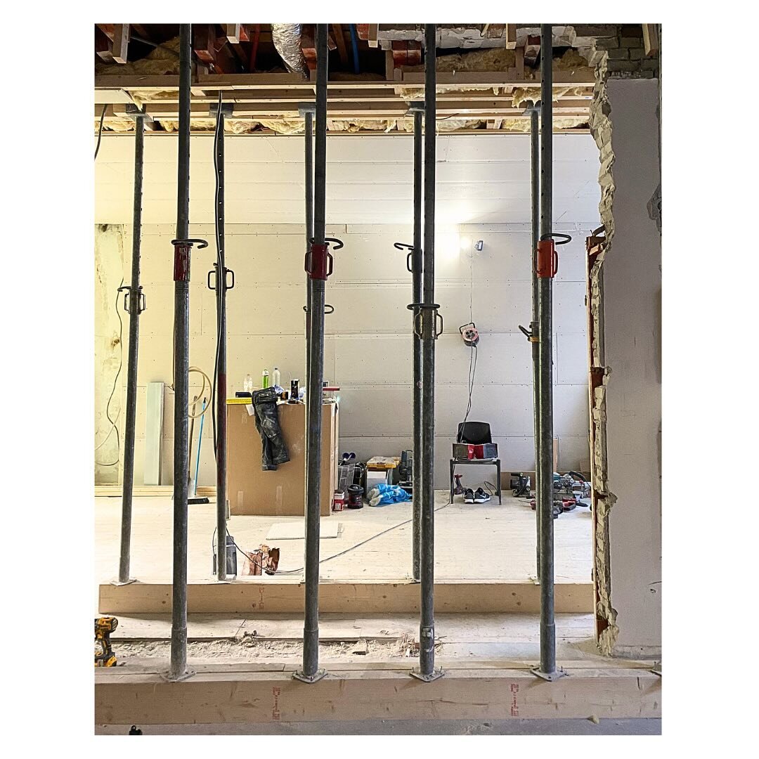 Behind the scenes&hellip;

A photo during construction at one of our Museumkwartier projects. We removed a 6m span of structural wall in order to open up the ground floor space. The opening was reinforced by a complete steel frame. The calculations, 