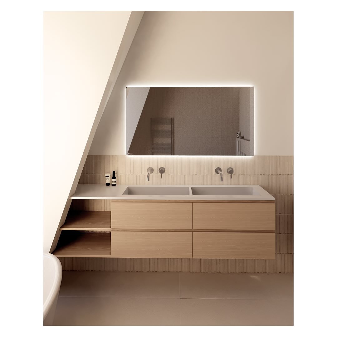 Concept design process..
Bathroom 3D render

Design and coordination by @studio___p3 
Render by @visuals__space 

#bathroom #bathroomdesign #bespoke #neutral #tajmahal #oak #shadowlight #texture #interiorarchitecture #renovation #turnkey #project #am