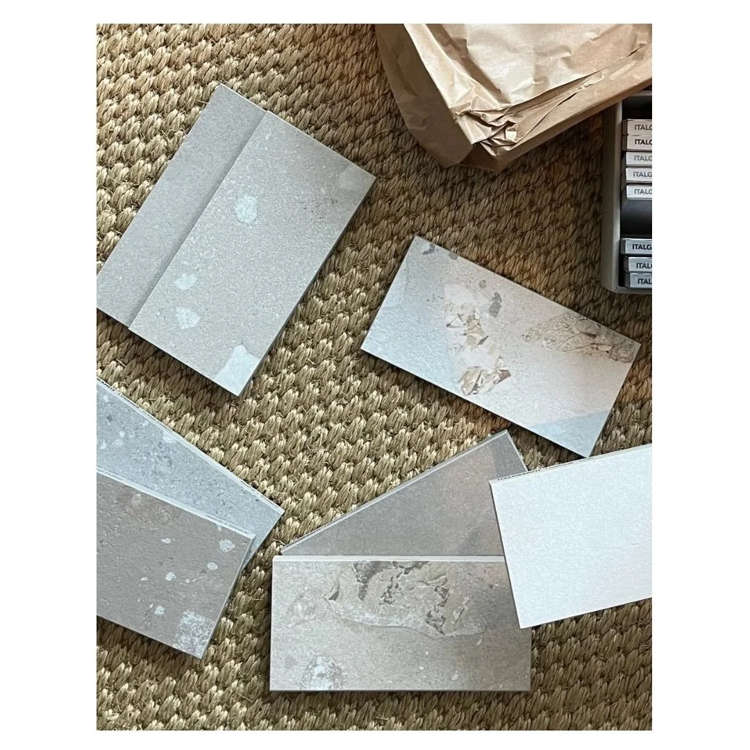 New tile samples. 

A range of colour tones that can sit quietly alongside each other or create contrast when the space calls for it. 

This collection is inspired by the depth of concrete surfaces, with a strong contrast between light and shadow. A 