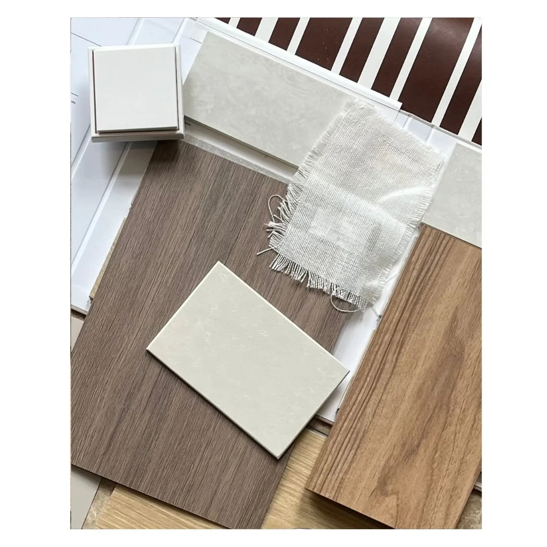Part of our design approach is to create a hierarchy of materials. 

One statement material which will be the focal element in the design. Supporting materials which enhance the focal material. And lastly, background materials and colour tones which 