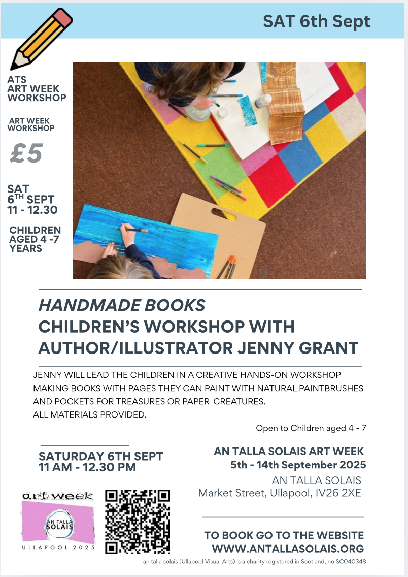 HANDMADE BOOKS CHILDREN’S WORKSHOP WITH AUTHOR/ILLUSTRATOR JENNY GRANT